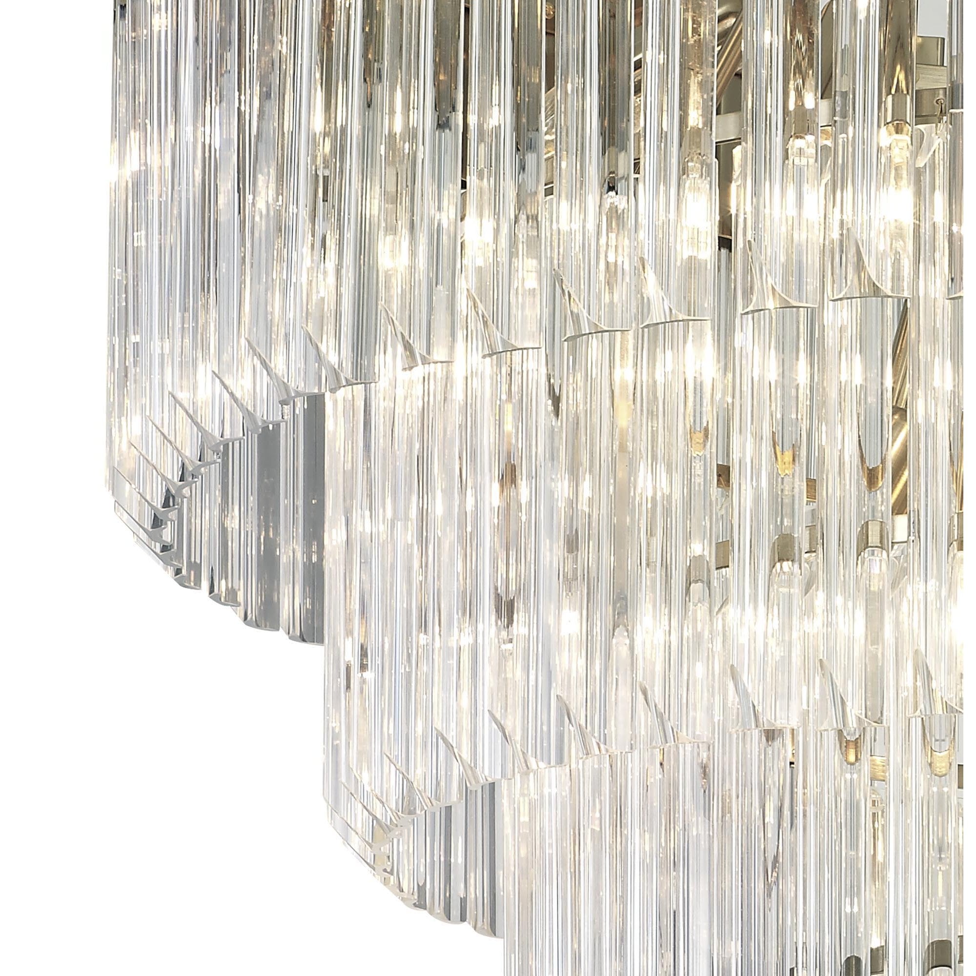 Donard Brass 19 Light Tiered Chandelier with Clear Glass