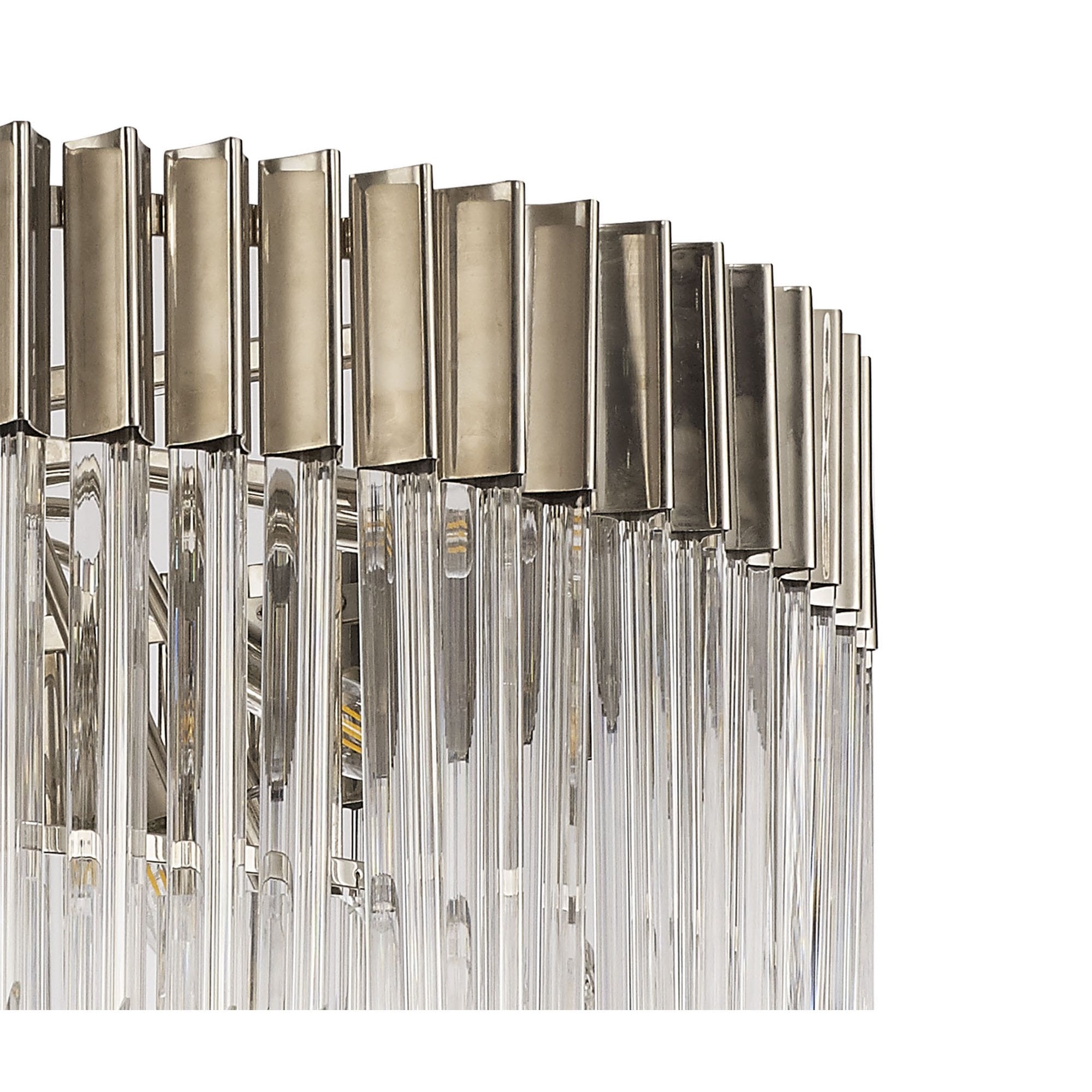 Donard Polished Nickel 19 Light Tiered Chandelier with Clear Glass