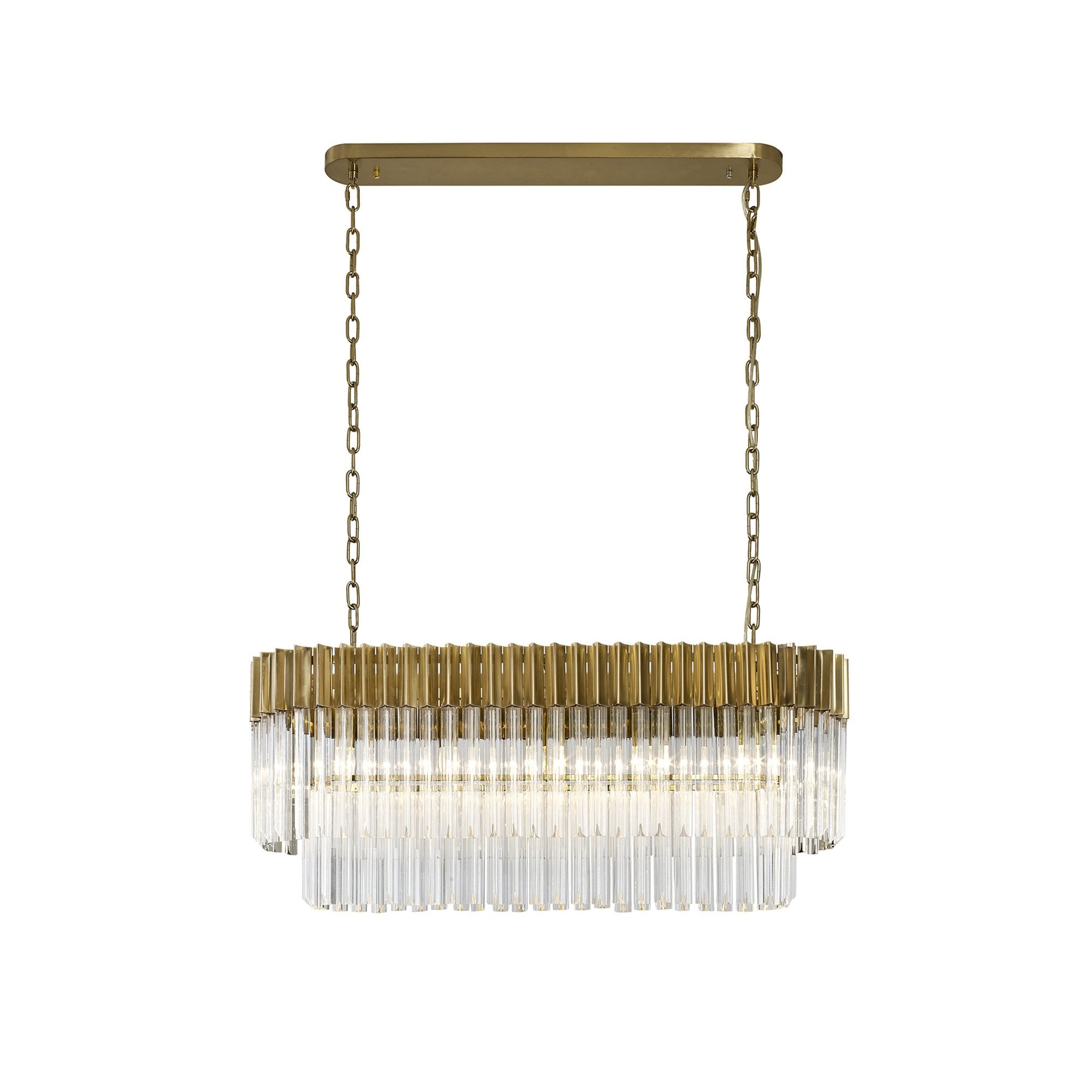 Donard Brass 5 Light Bar Pendant with Clear Glass