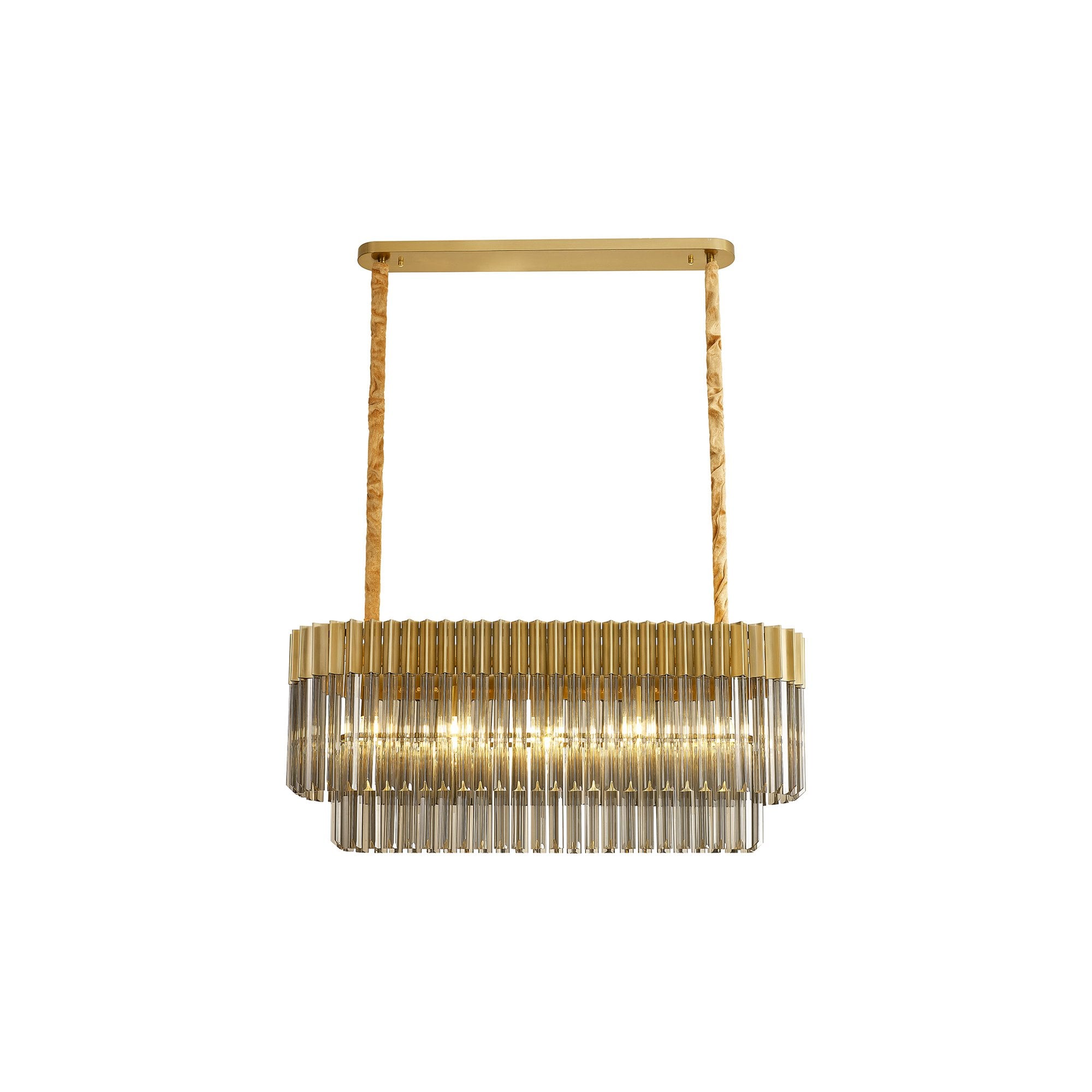 Donard Brass 5 Light Bar Pendant with Smoked Glass