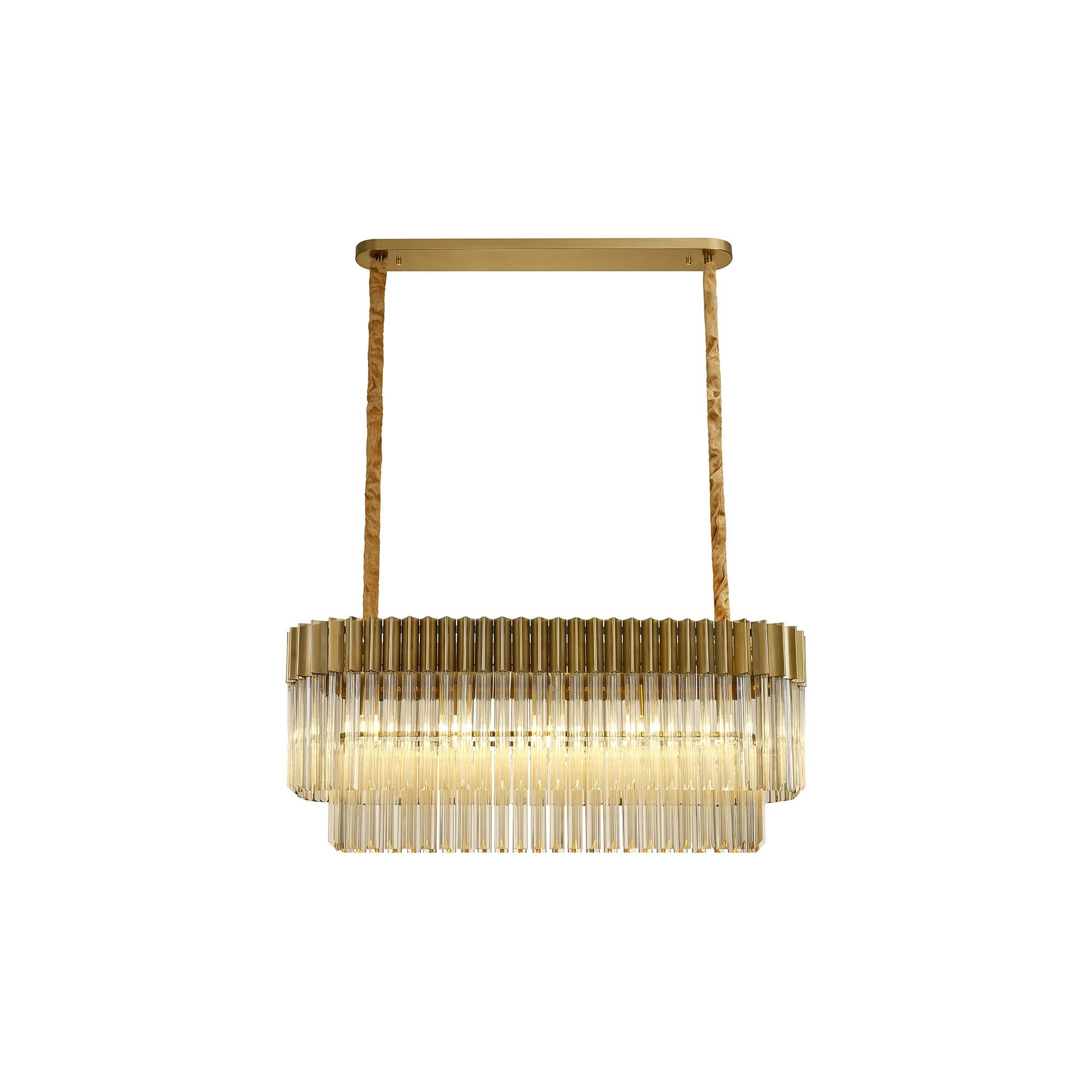 Donard Brass 5 Light Bar Pendant with Cognac Glass