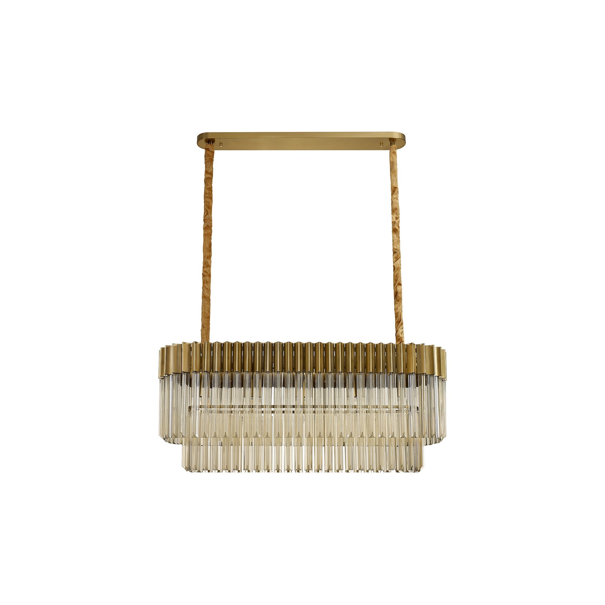 Donard Brass 5 Light Bar Pendant with Cognac Glass