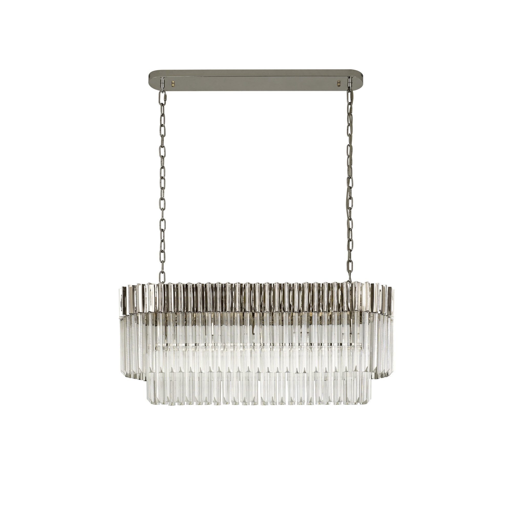 Donard Polished Nickel 5 Light Bar Pendant with Clear Glass