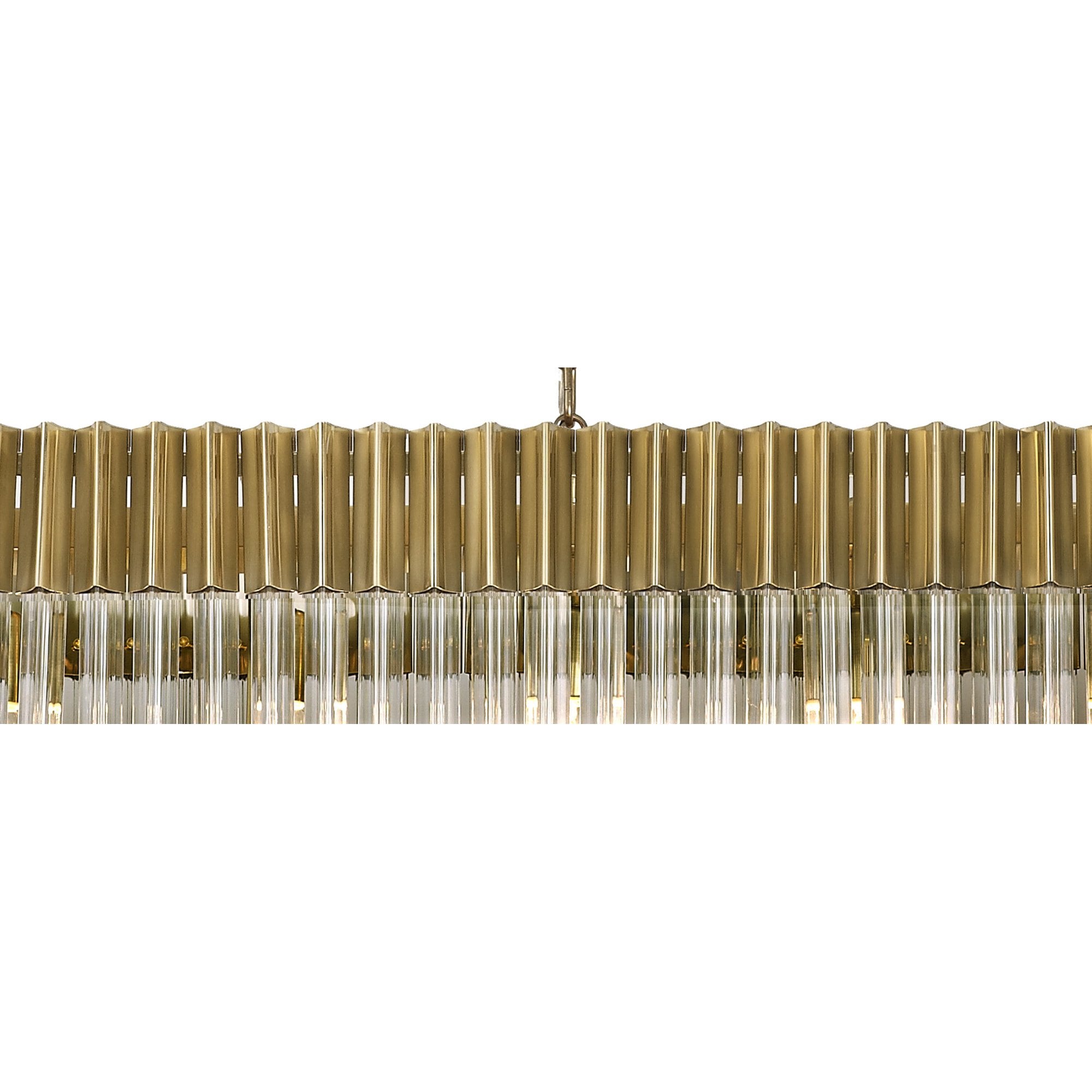 Donard Brass 7 Light Bar Pendant with Clear Glass