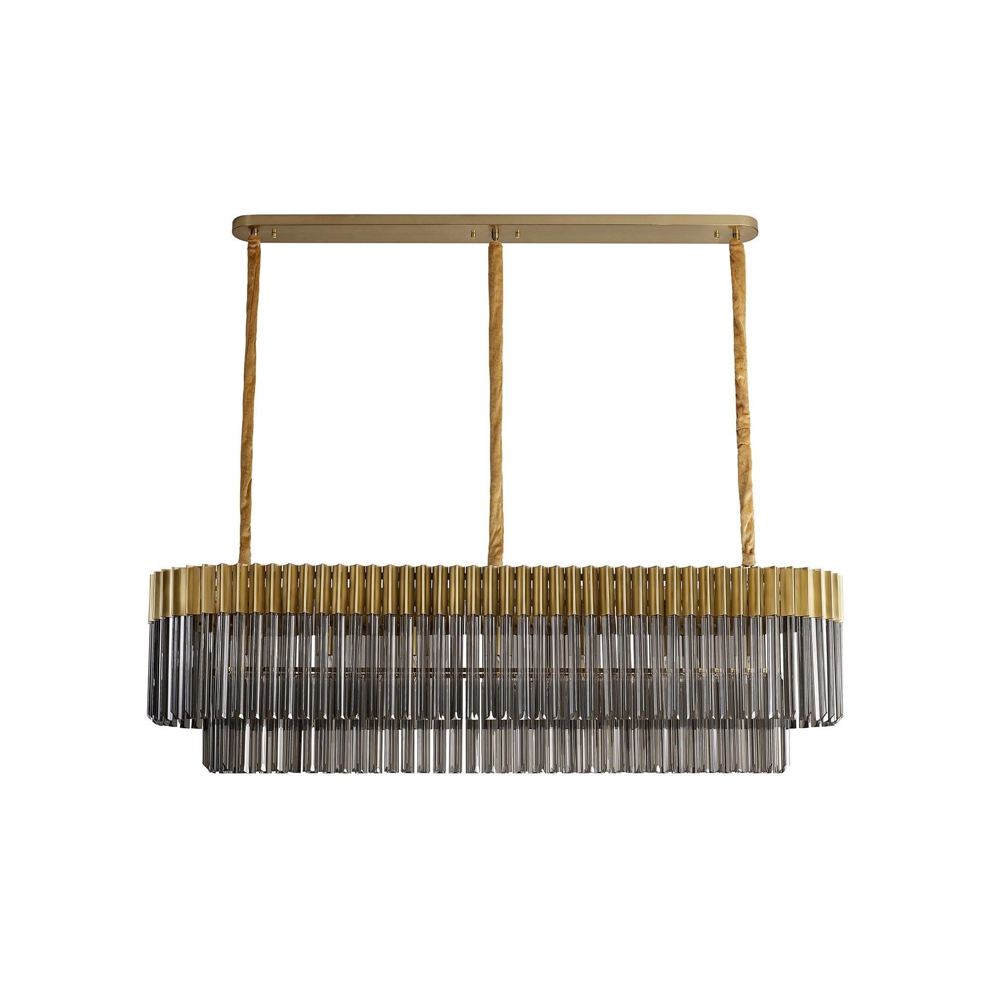 Donard Brass 7 Light Bar Pendant with Smoked Glass