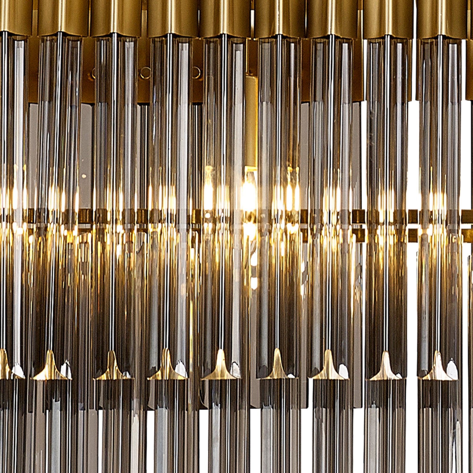 Donard Brass 7 Light Bar Pendant with Smoked Glass