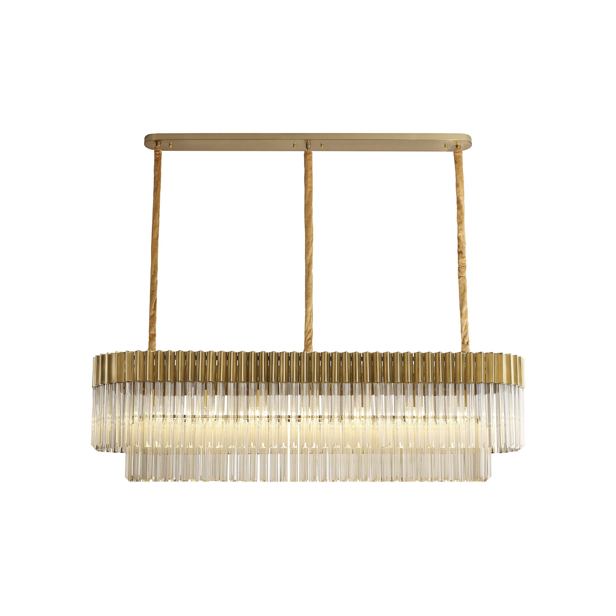 Donard Brass 7 Light Bar Pendant with Cognac Glass