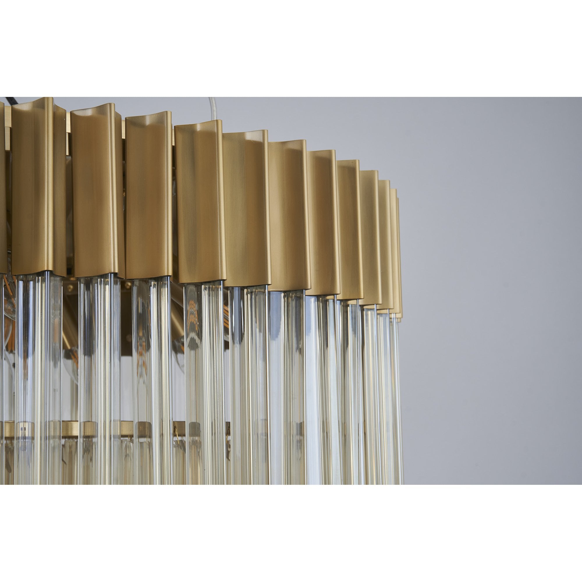 Donard Brass 7 Light Bar Pendant with Cognac Glass