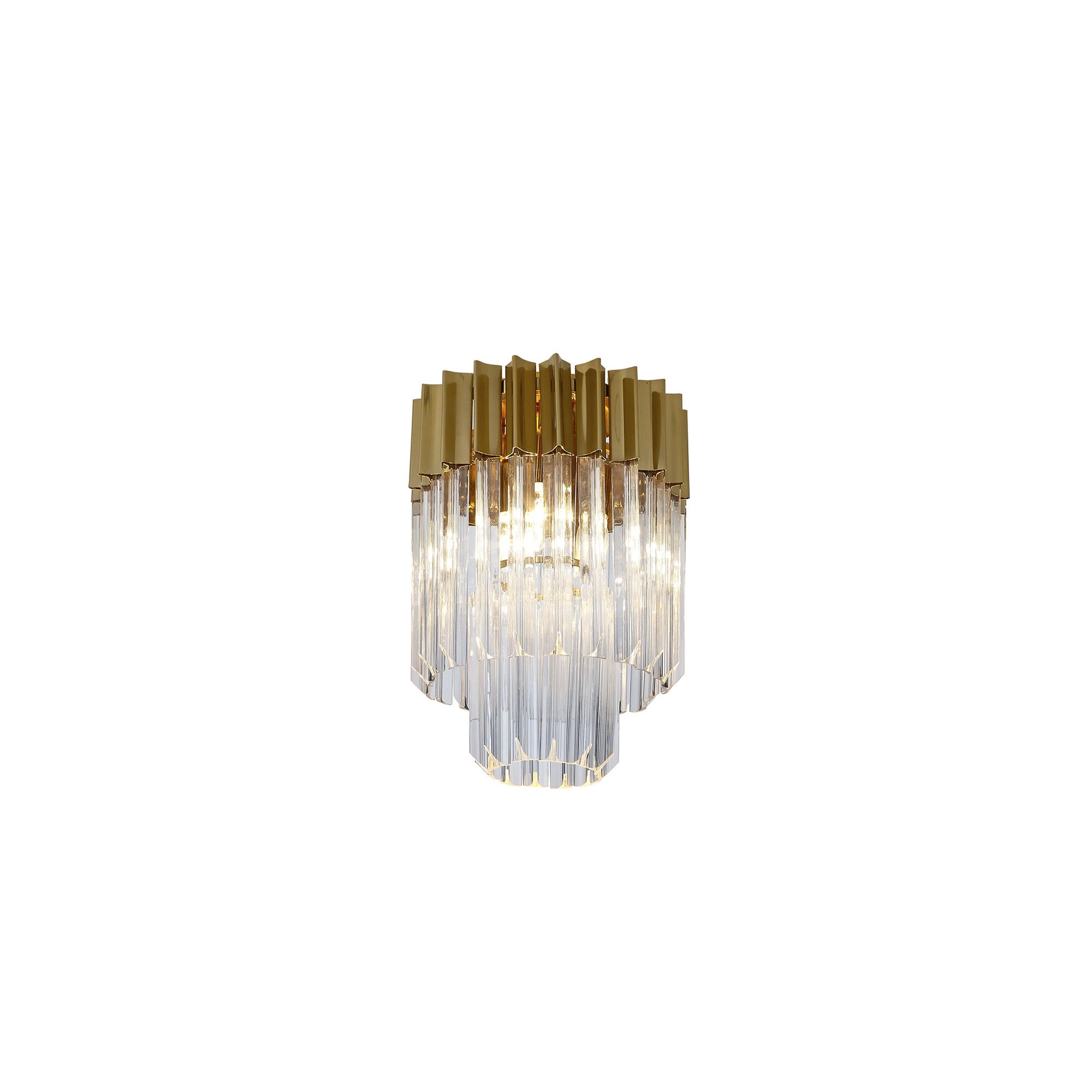 Donard Brass 3 Light Flush Fitting with Clear Glass