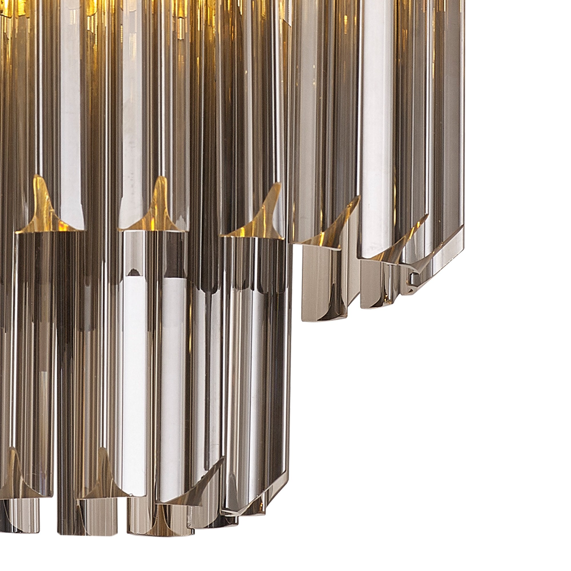 Donard Brass 3 Light Flush Fitting with Smoked Glass