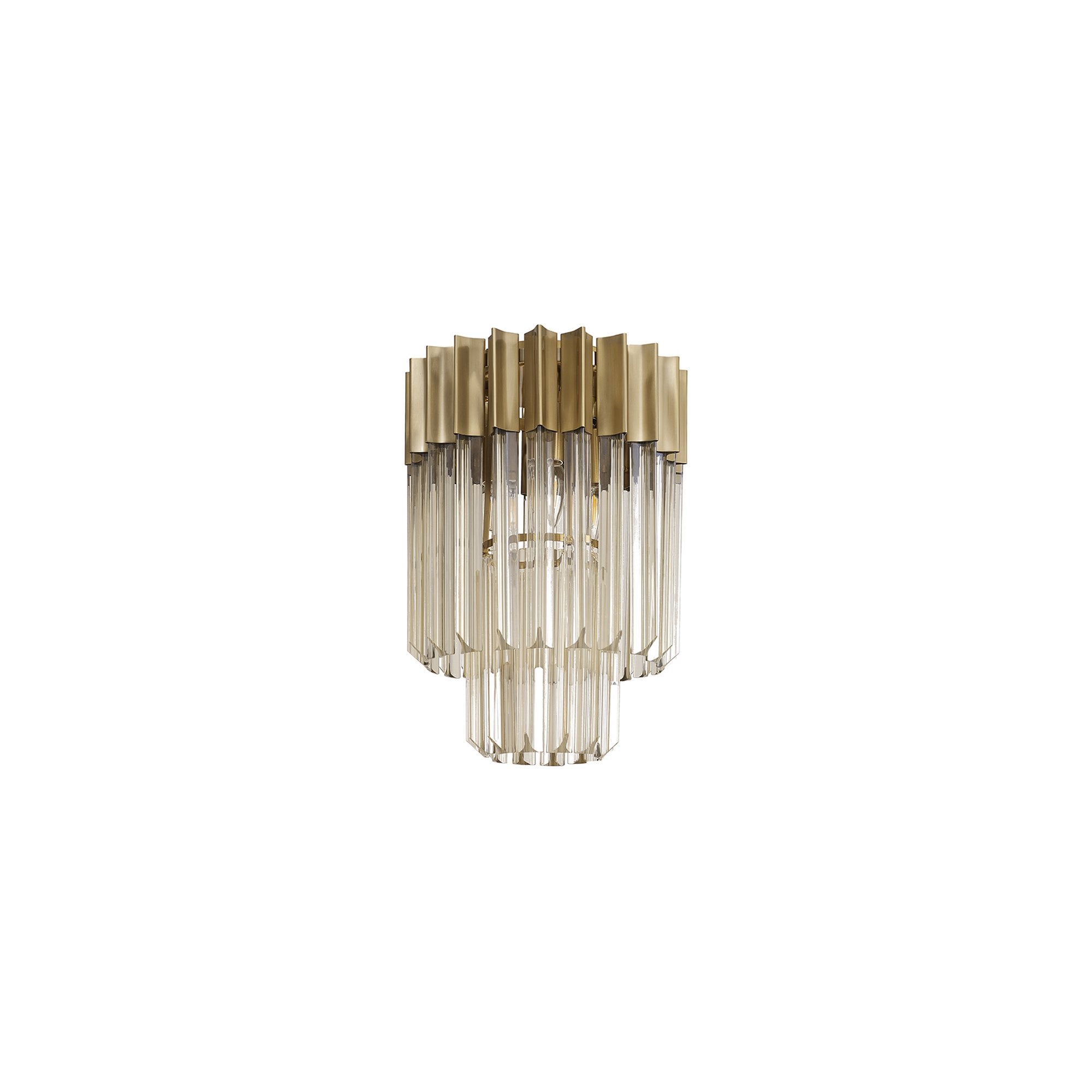 Donard Brass 3 Light Flush Fitting with Cognac Glass