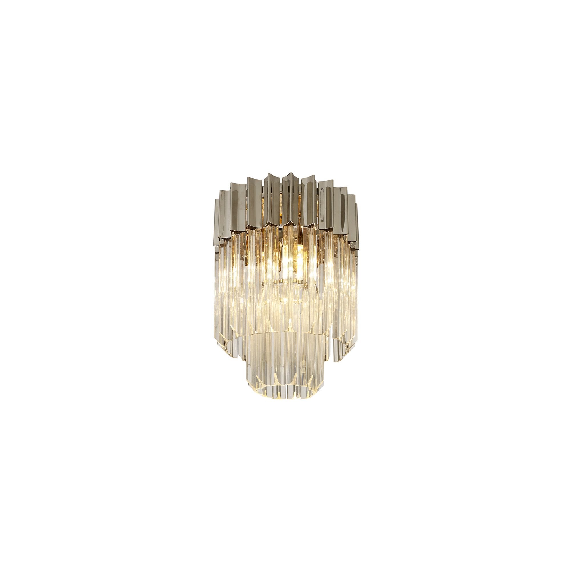 Donard Polished Nickel 3 Light Flush Fitting with Clear Glass