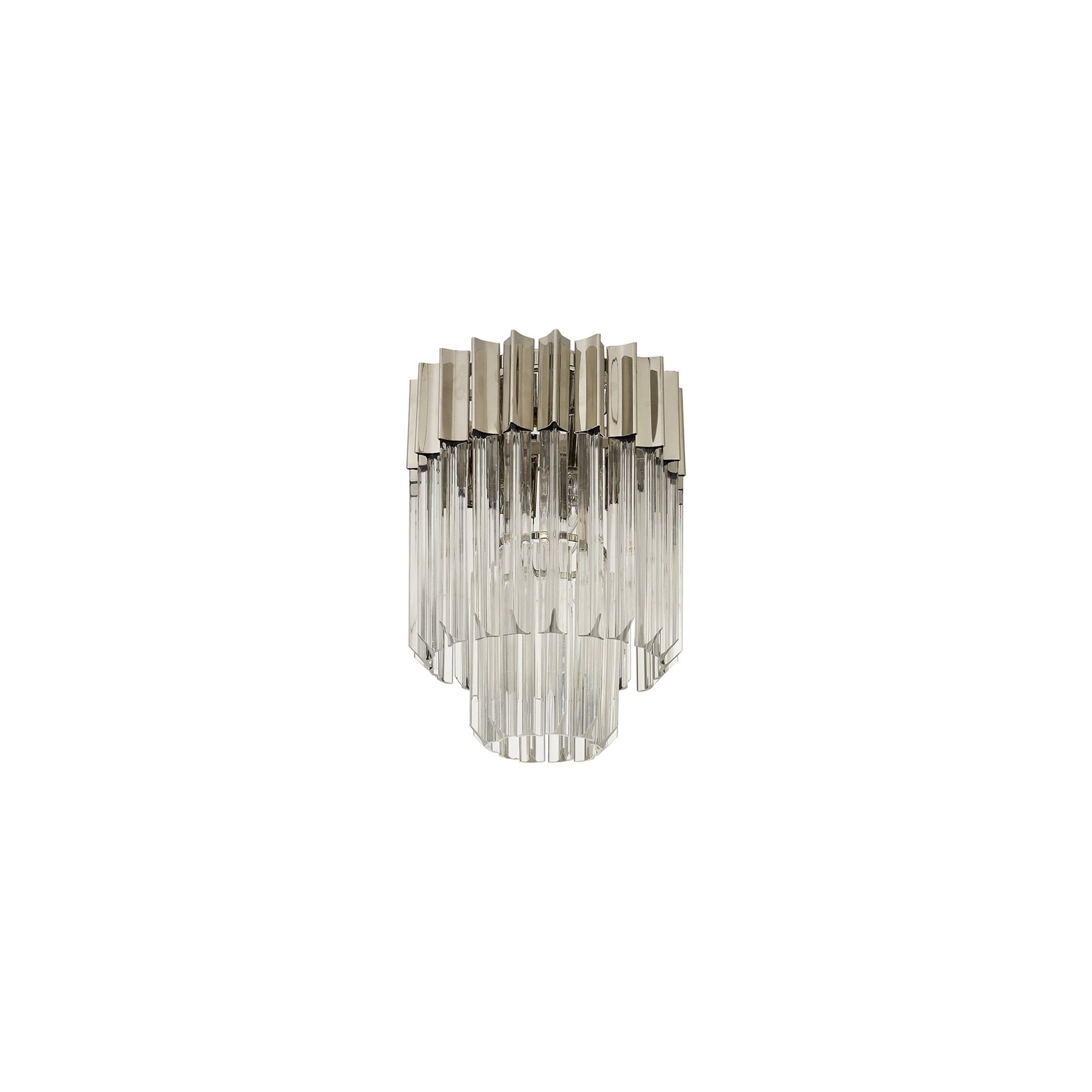 Donard Polished Nickel 3 Light Flush Fitting with Clear Glass