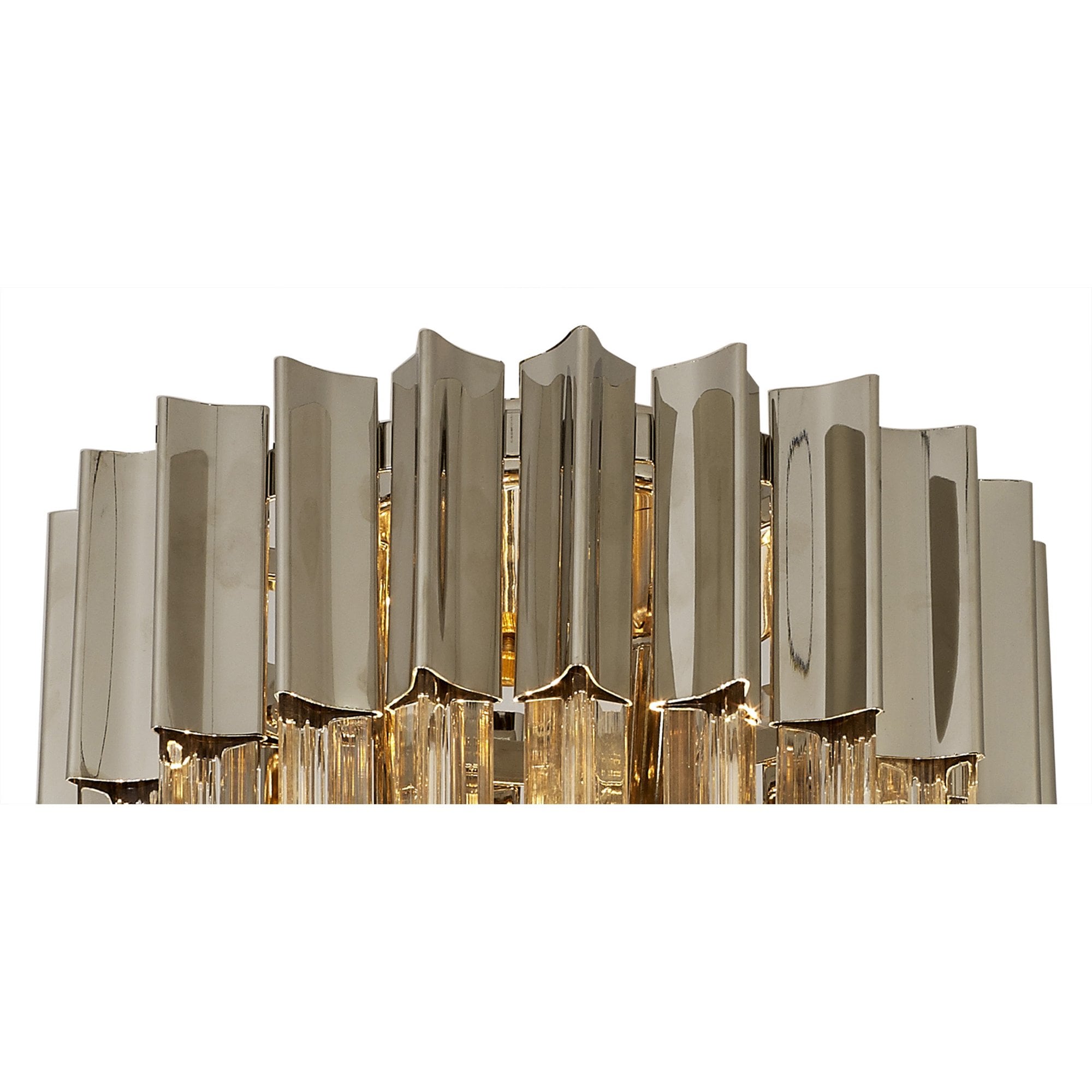 Donard Polished Nickel 3 Light Flush Fitting with Clear Glass
