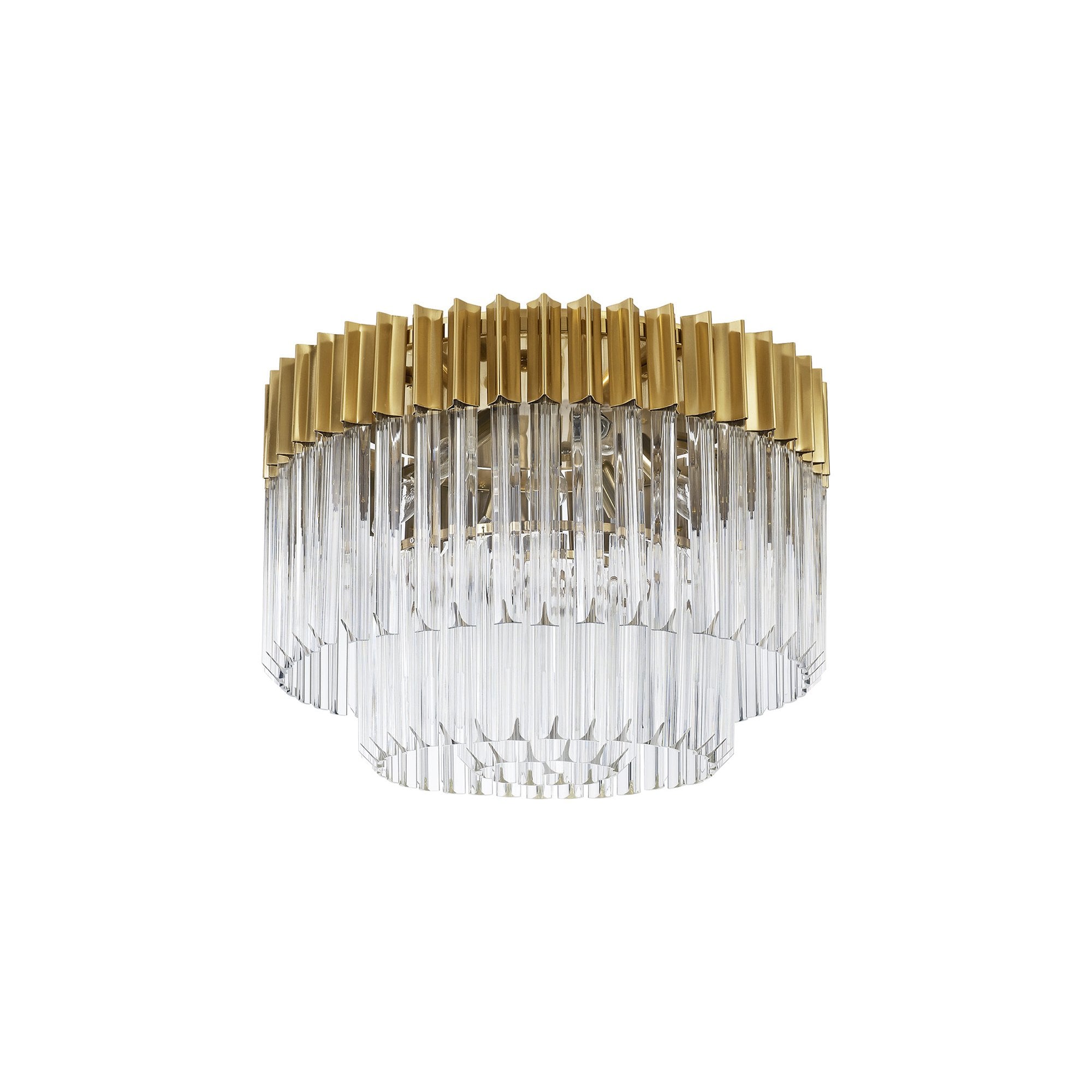 Donard Brass 7 Light Flush Fitting with Clear Glass