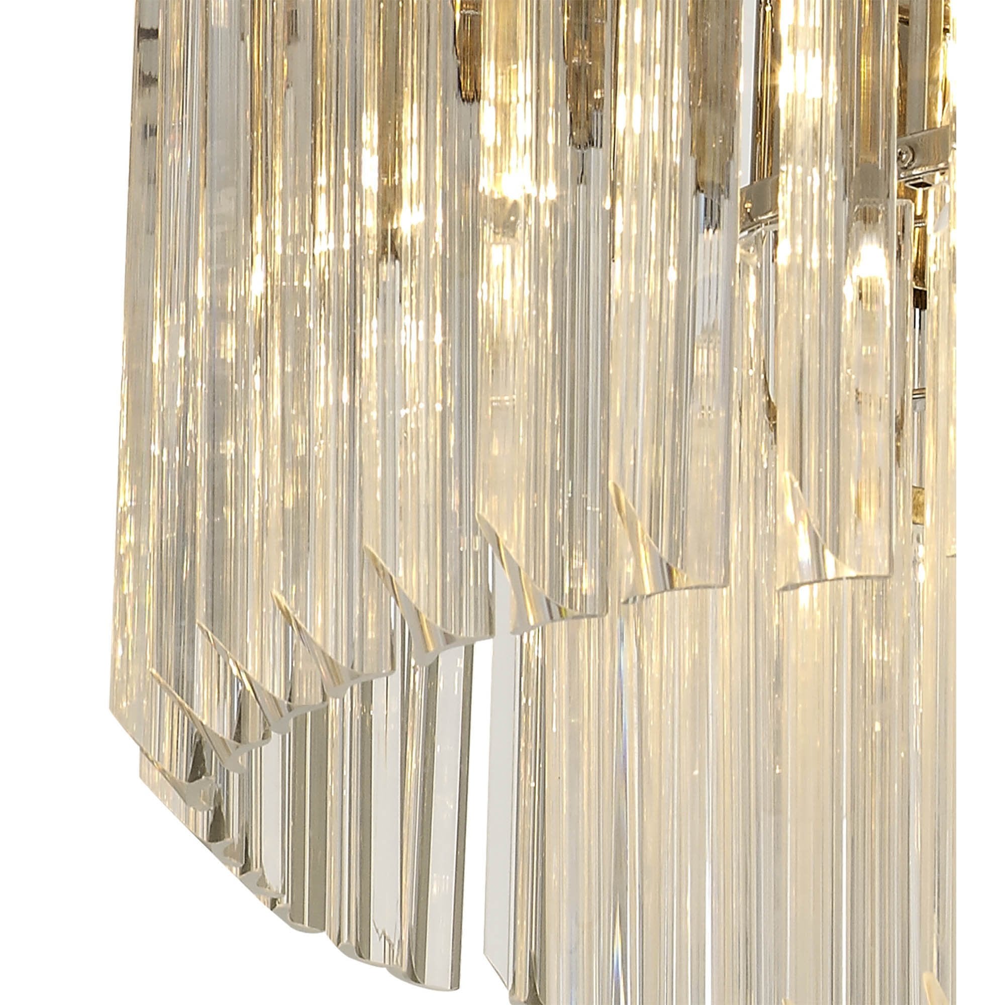 Donard Polished Nickel 7 Light Flush Fitting with Clear Glass