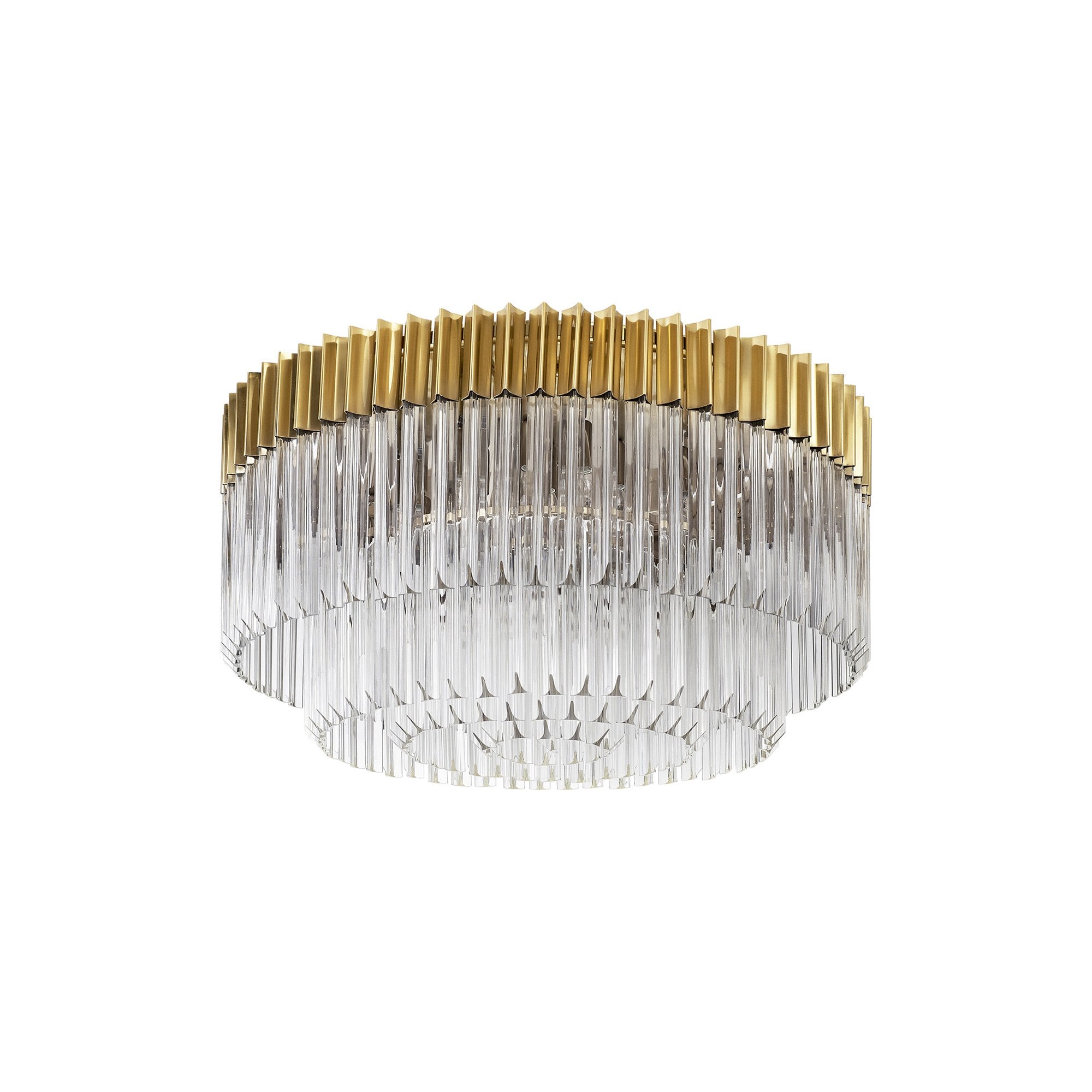 Donard Brass 12 Light Flush Fitting with Clear Glass