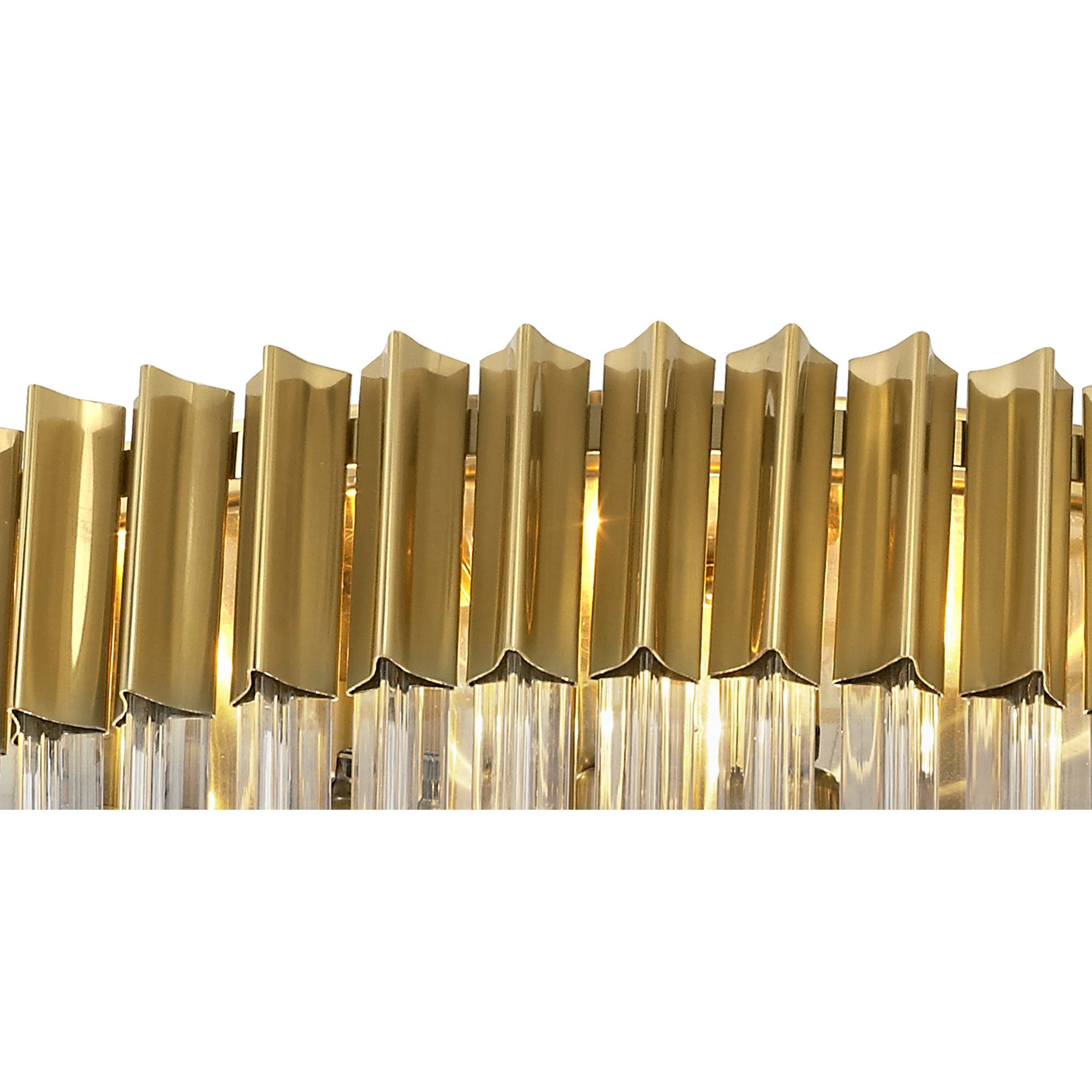 Donard Brass 12 Light Flush Fitting with Clear Glass