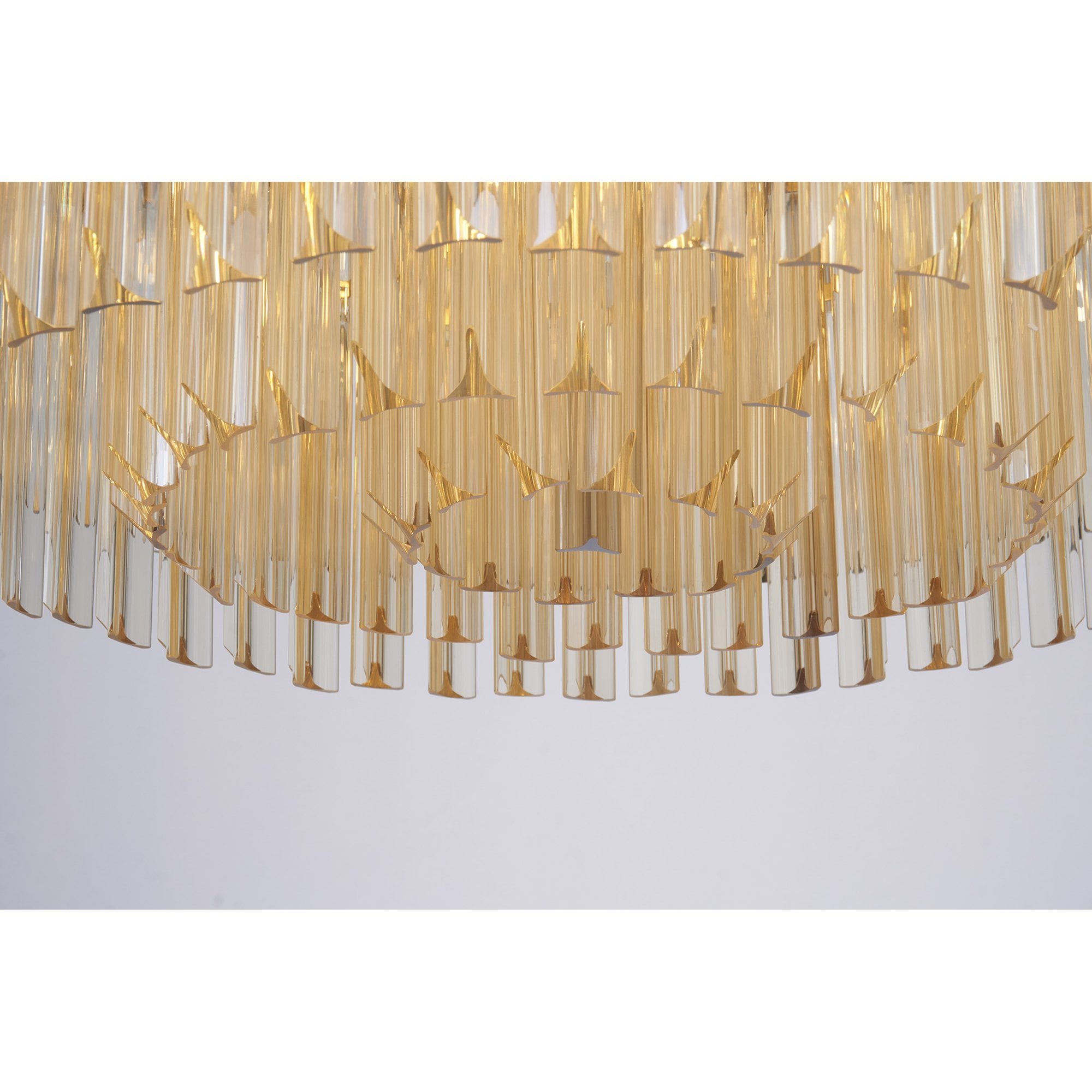 Donard Brass 12 Light Flush Fitting with Cognac Glass