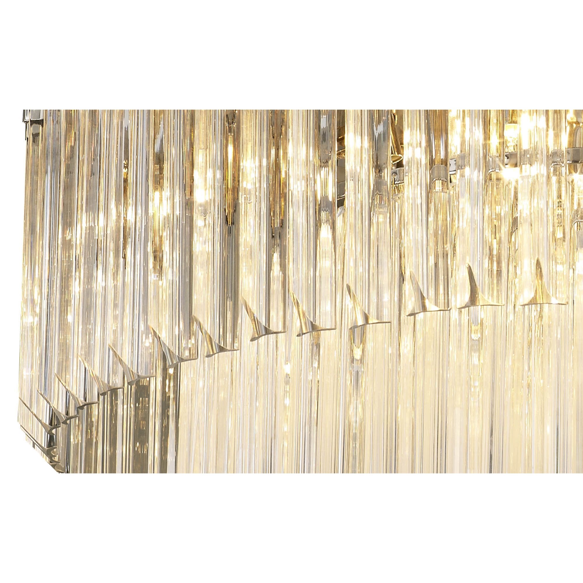 Donard Polished Nickel 12 Light Flush Fitting with Clear Glass