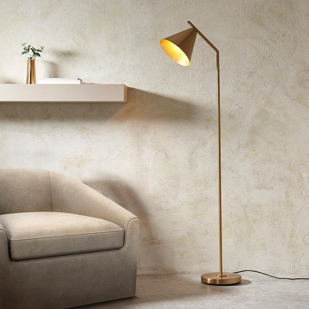 Cape Antique Brass Floor Lamp