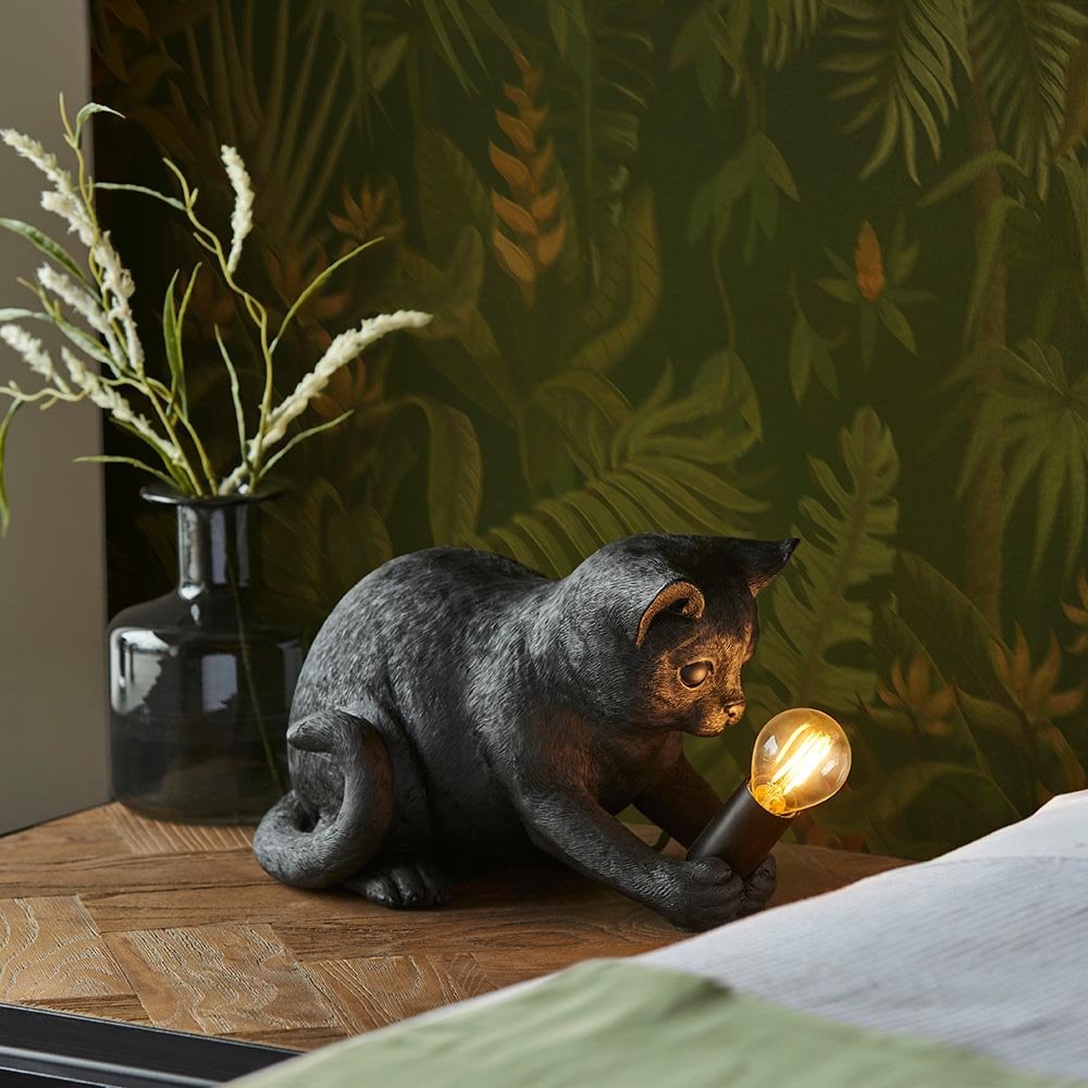 Kitten Table Lamp in Black Finish