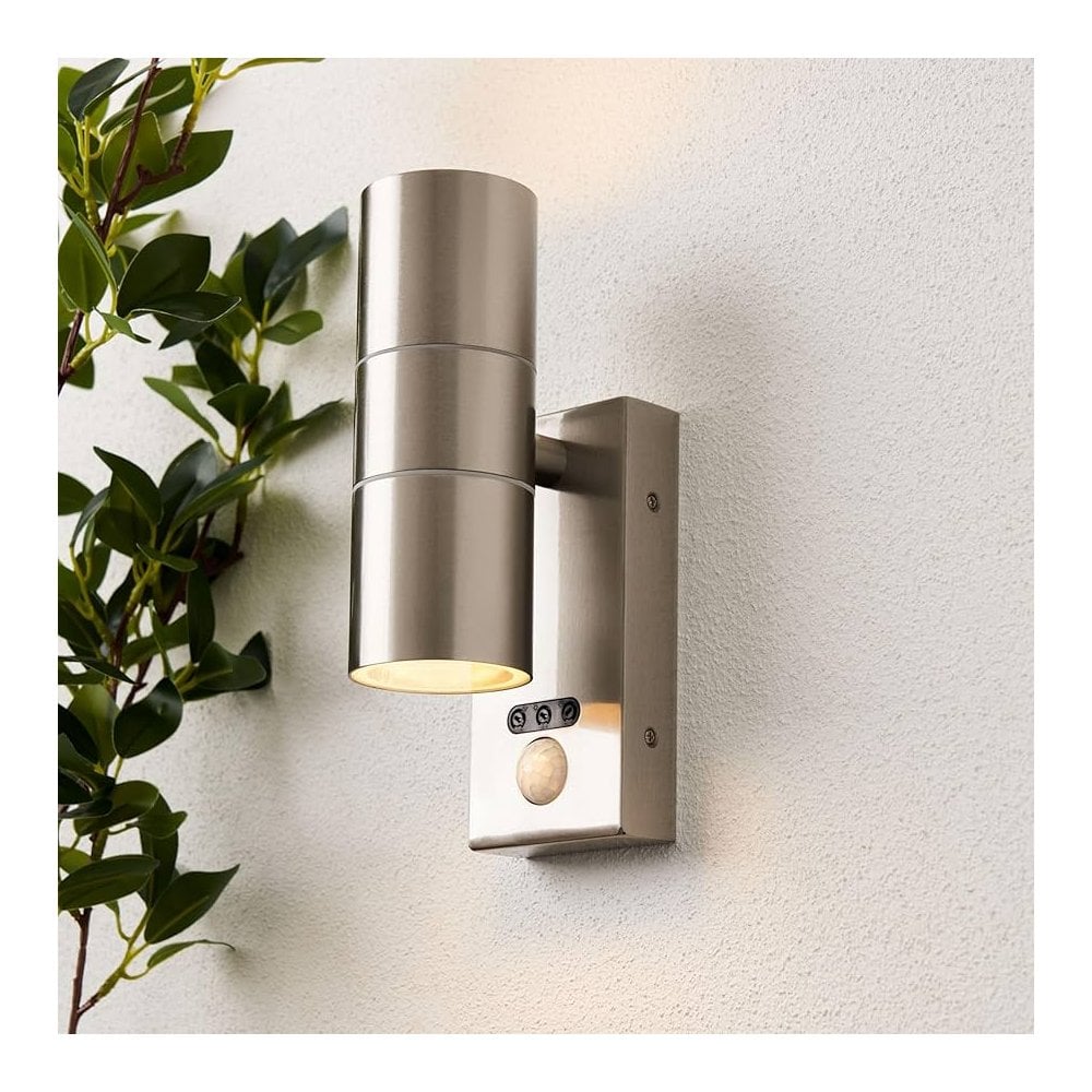 Leto Up and Down c/w PIR in a Stainless Steel Finish