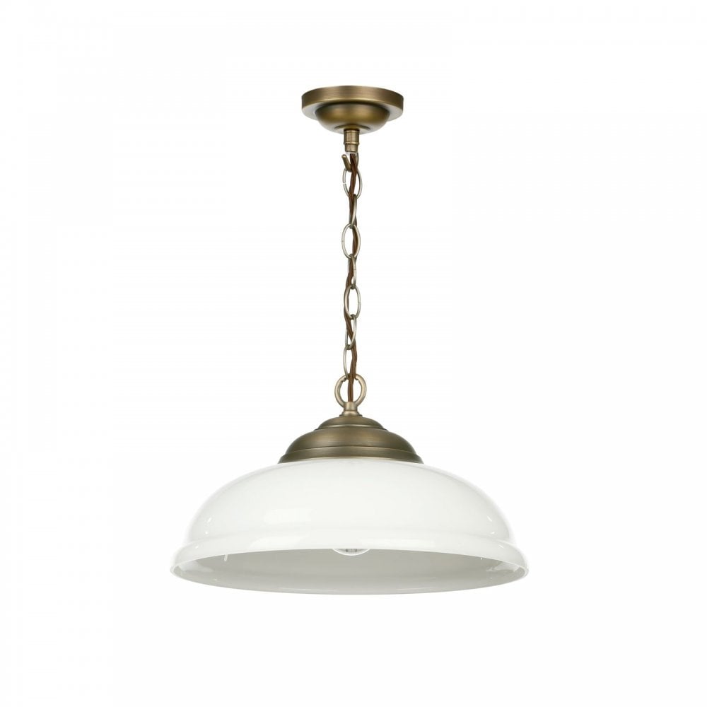 Webster Pendant Smoked Glass Antique Brass