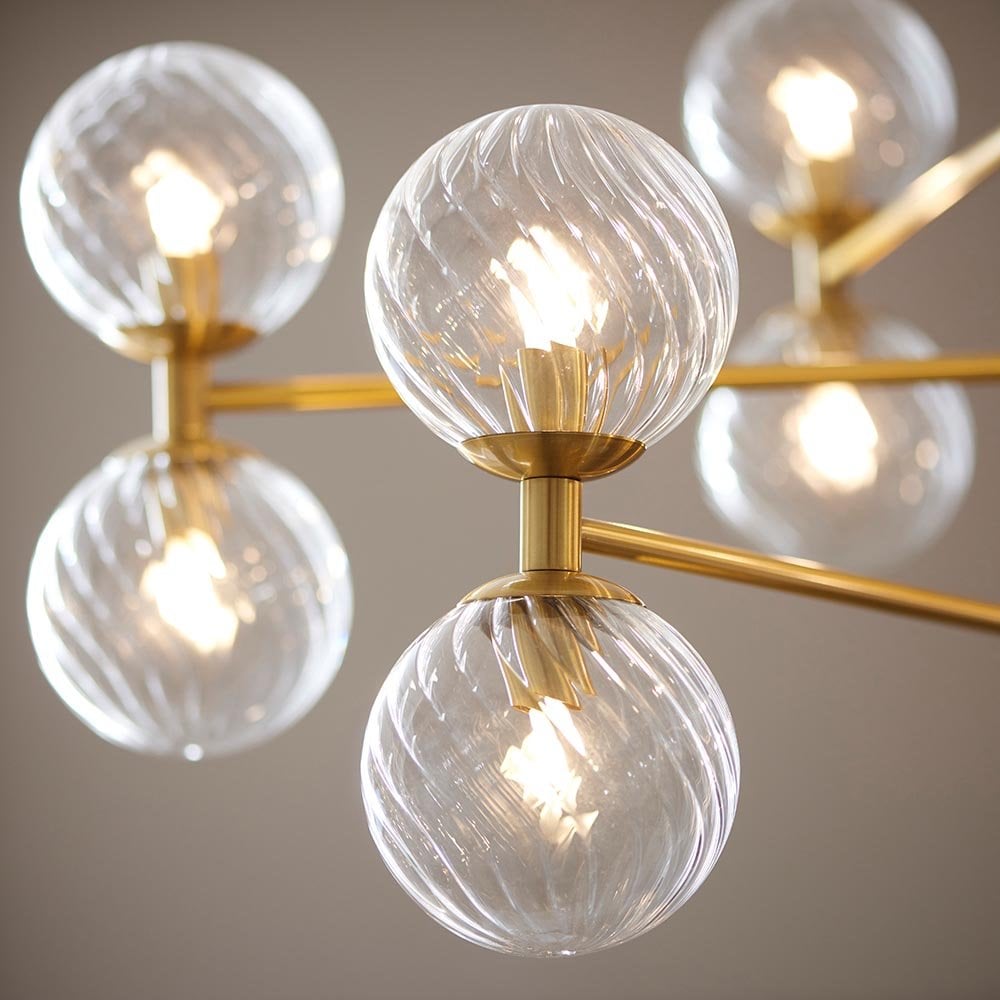 Ben Brushed Brass 12 Light Pendant