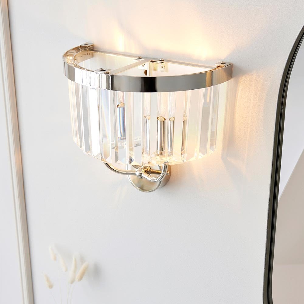 Carol Bright Nickel & Crystal Wall Light