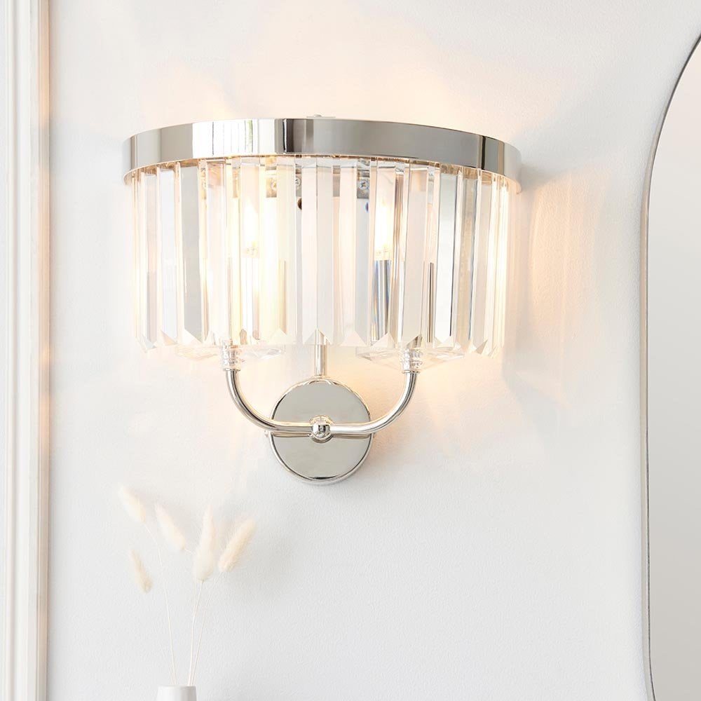 Carol Bright Nickel & Crystal Wall Light