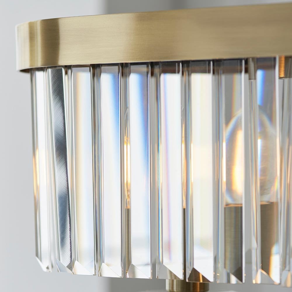 Carol Antique Brass & Crystal Linear Pendant