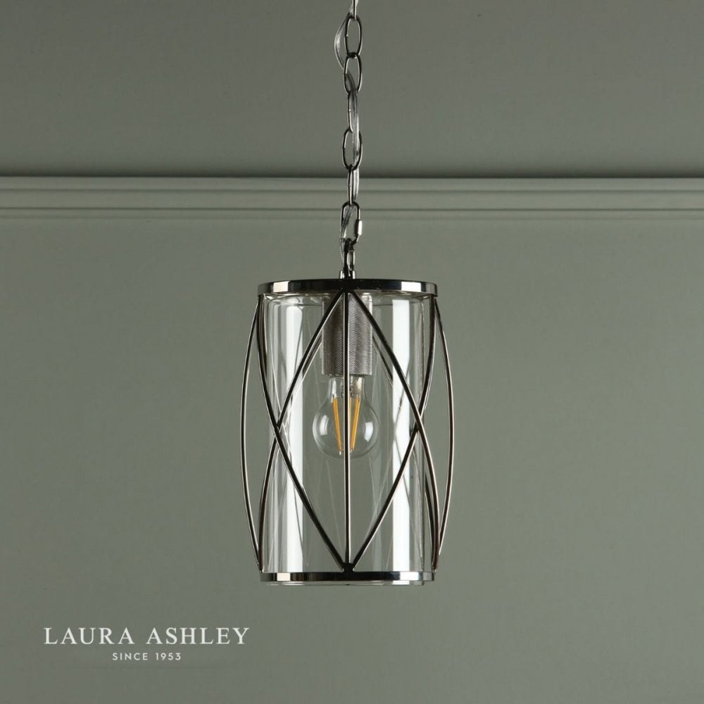 Beckworth Single Pendant in Polished Nickel & Glass