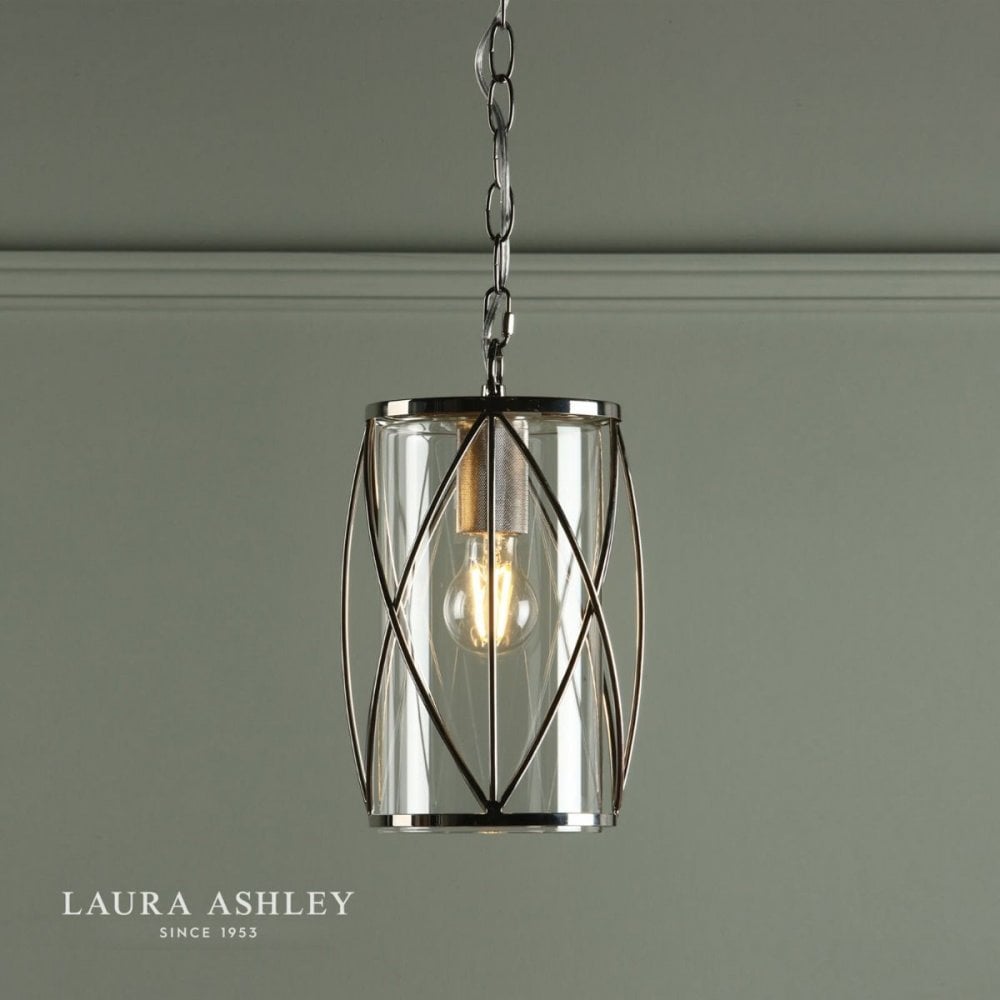 Beckworth Single Pendant in Polished Nickel & Glass