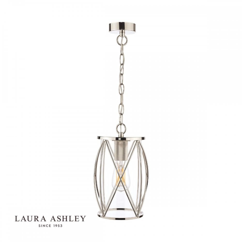 Beckworth Single Pendant in Polished Nickel & Glass