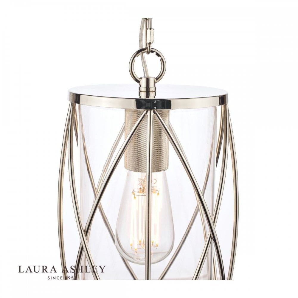 Beckworth Single Pendant in Polished Nickel & Glass