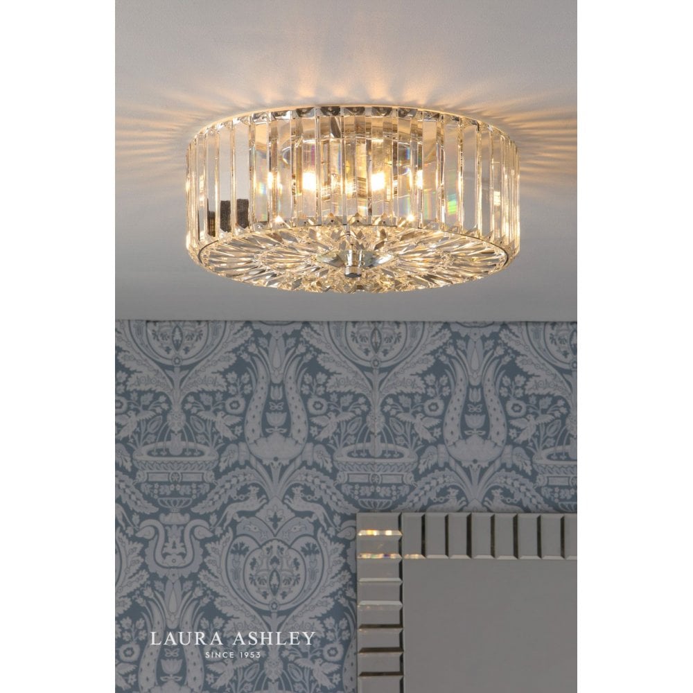 Fernhurst 3 Light Flush Crystal & Polished Chrome