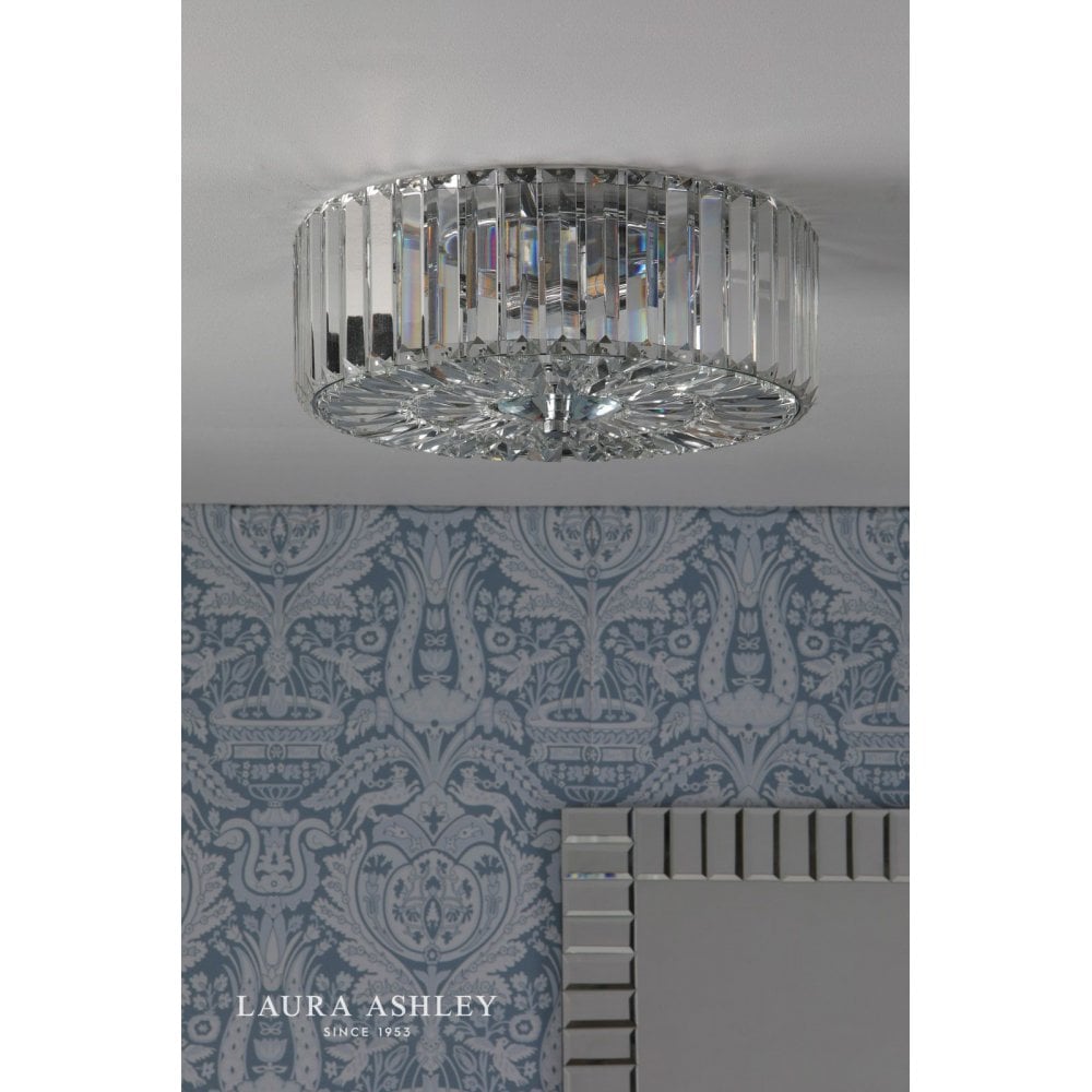 Fernhurst 3 Light Flush Crystal & Polished Chrome
