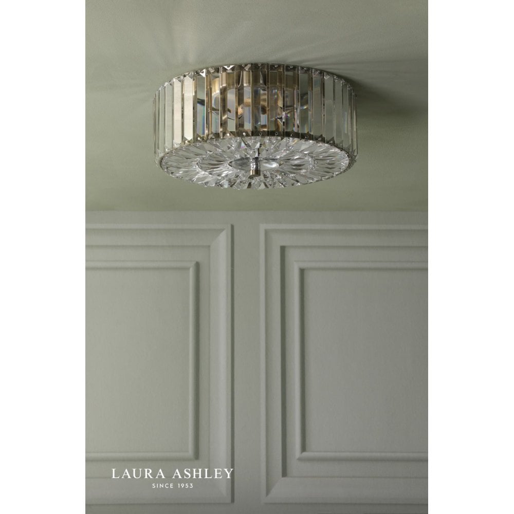 Fernhurst 3 Light Flush Crystal & Polished Chrome