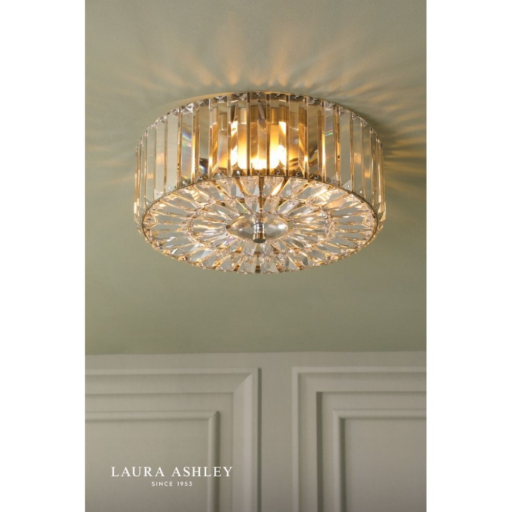 Fernhurst 3 Light Flush Crystal & Polished Chrome