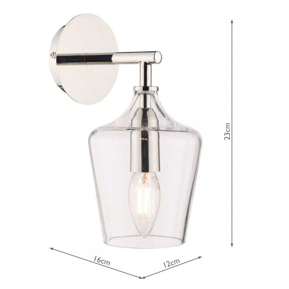 Ockley Polished Chrome & Glass Wall Light