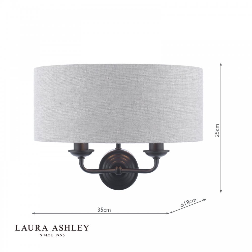 Sorrento Double Wall Light in Matt Black C/W Natural Shade