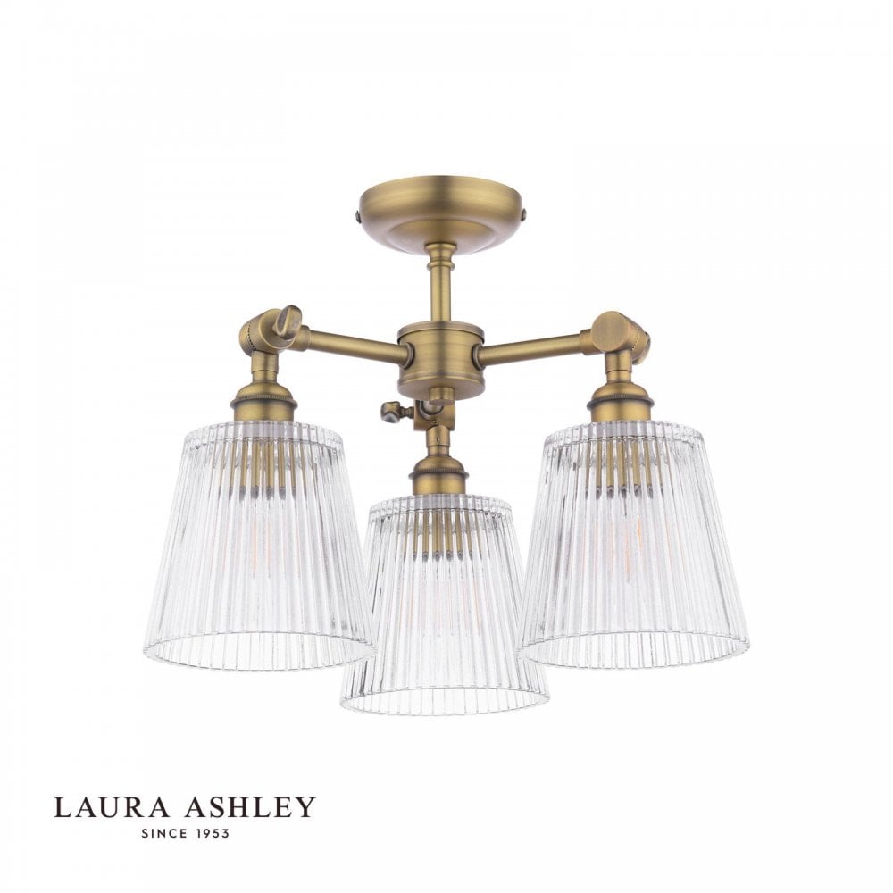 Callaghan Antique Brass 3 Light Semi Flush Fitting