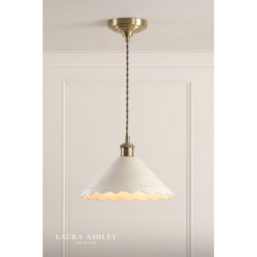 Daws White Ceramic & Brass Single Pendant