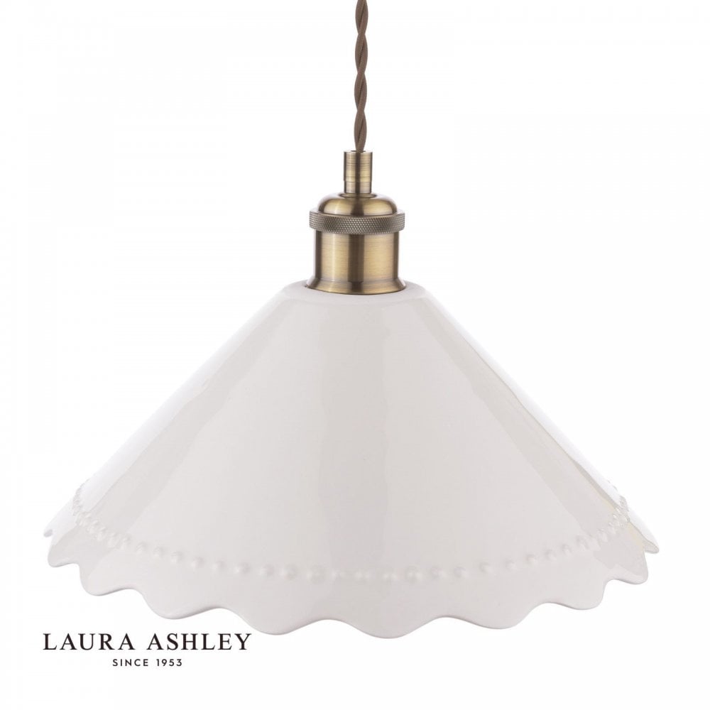 Daws White Ceramic & Brass Single Pendant