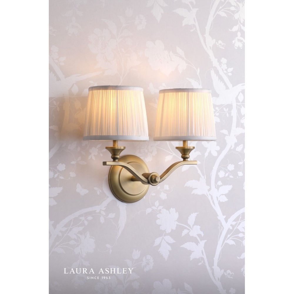 Hemsley 2 Light Antique Brass Wall Light