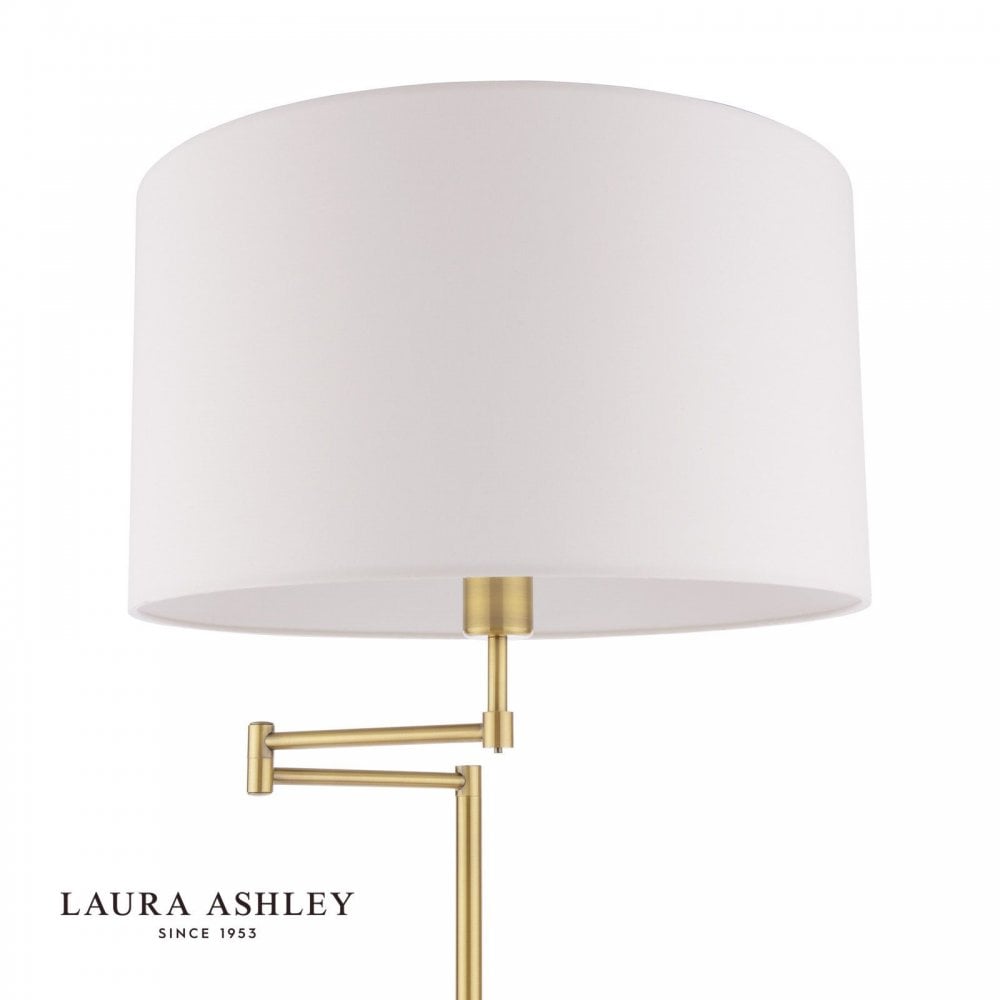 Marlowe Swing Arm Floor Lamp in Antique Brass C/W Shade