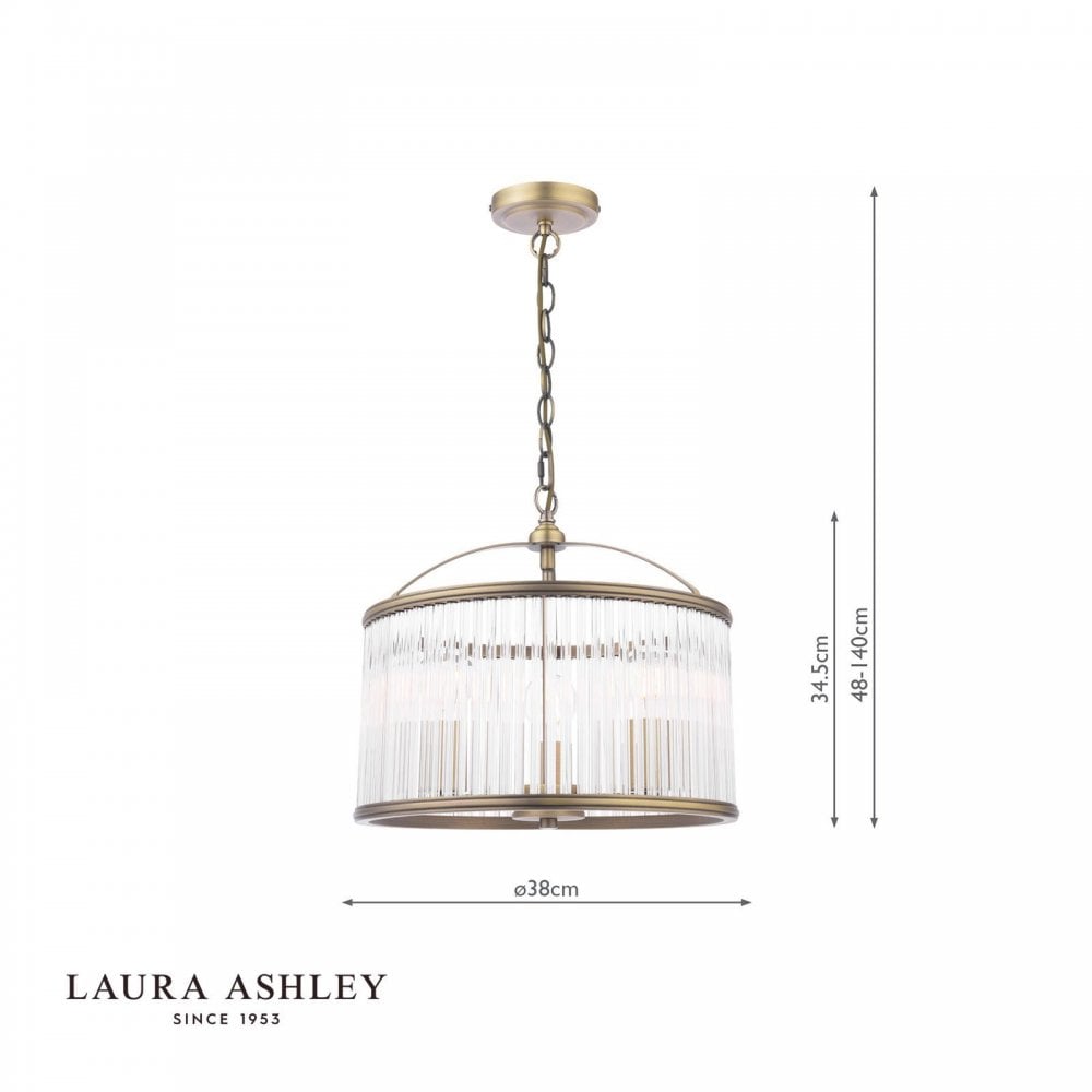 Sutton 3 Light Anique Brass Pendant
