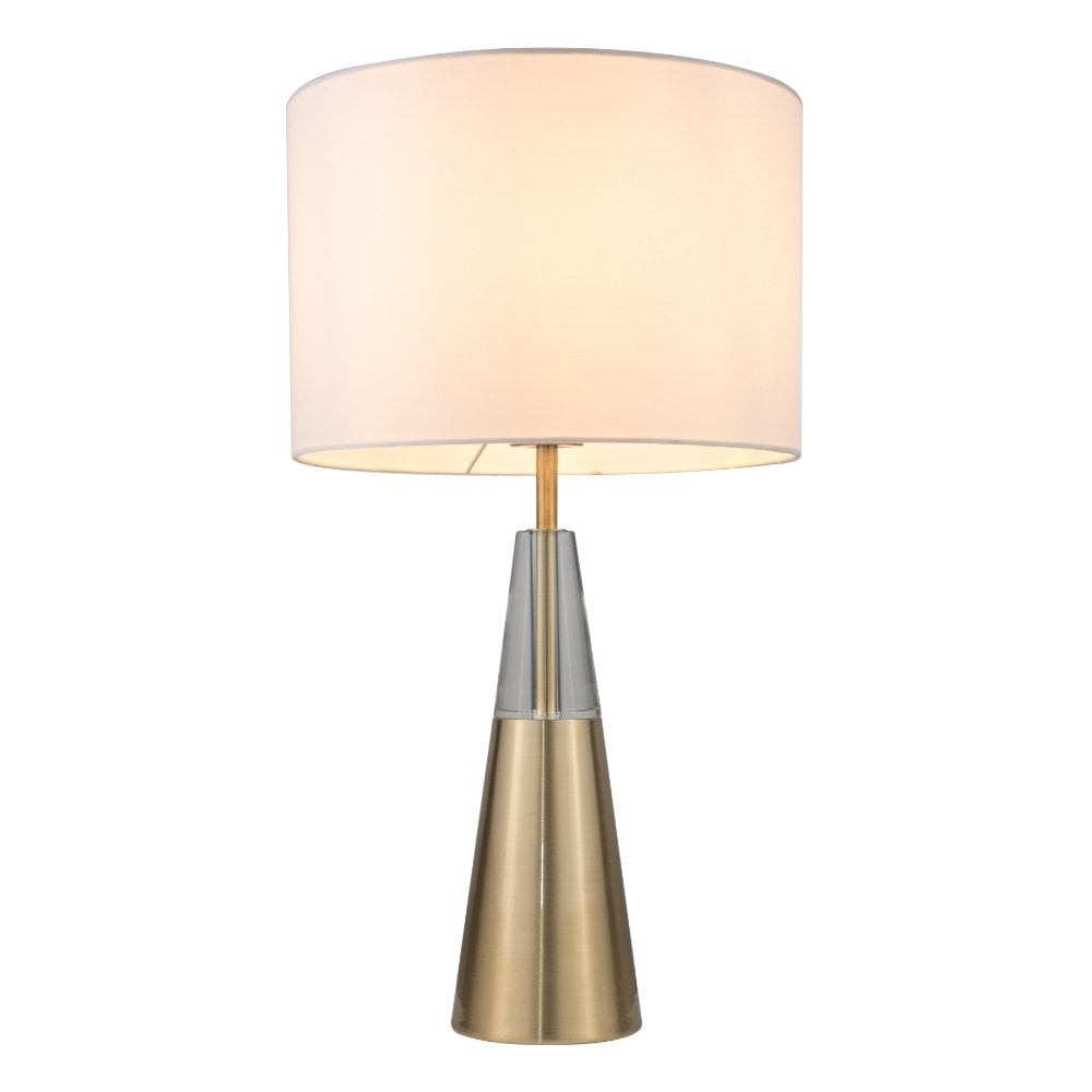 Lola Satin Gold Table Lamp C/W Shade