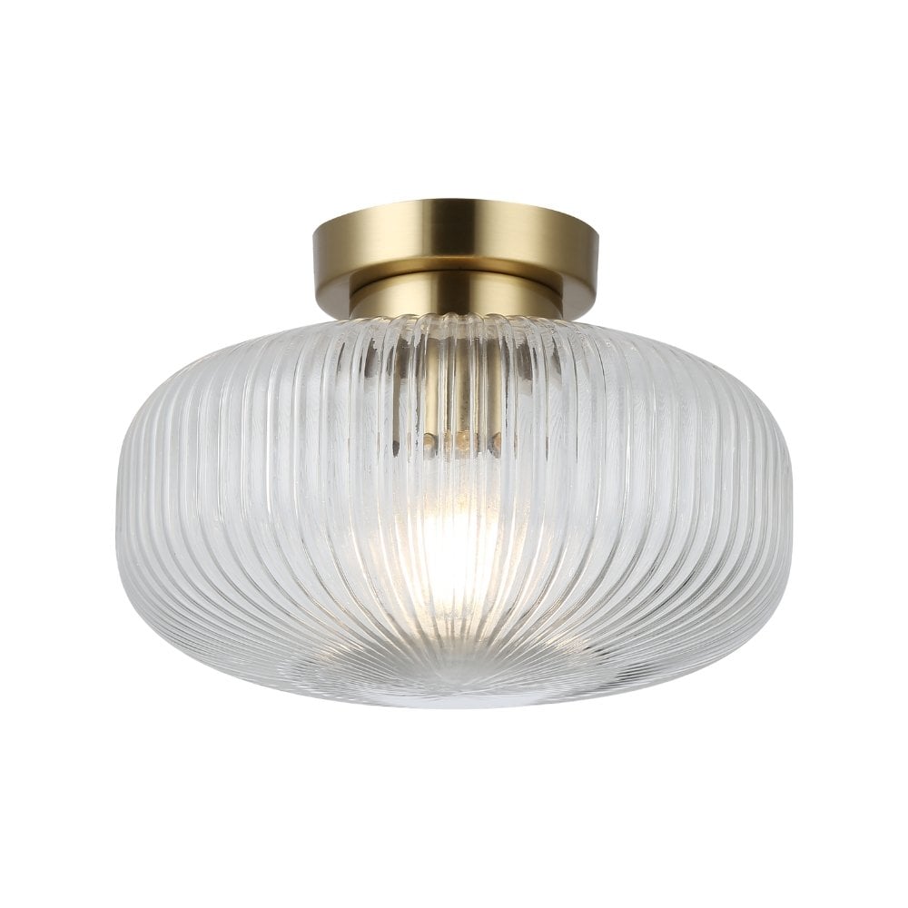 Arlo Antique Brass Semi Flush Fitting IP44